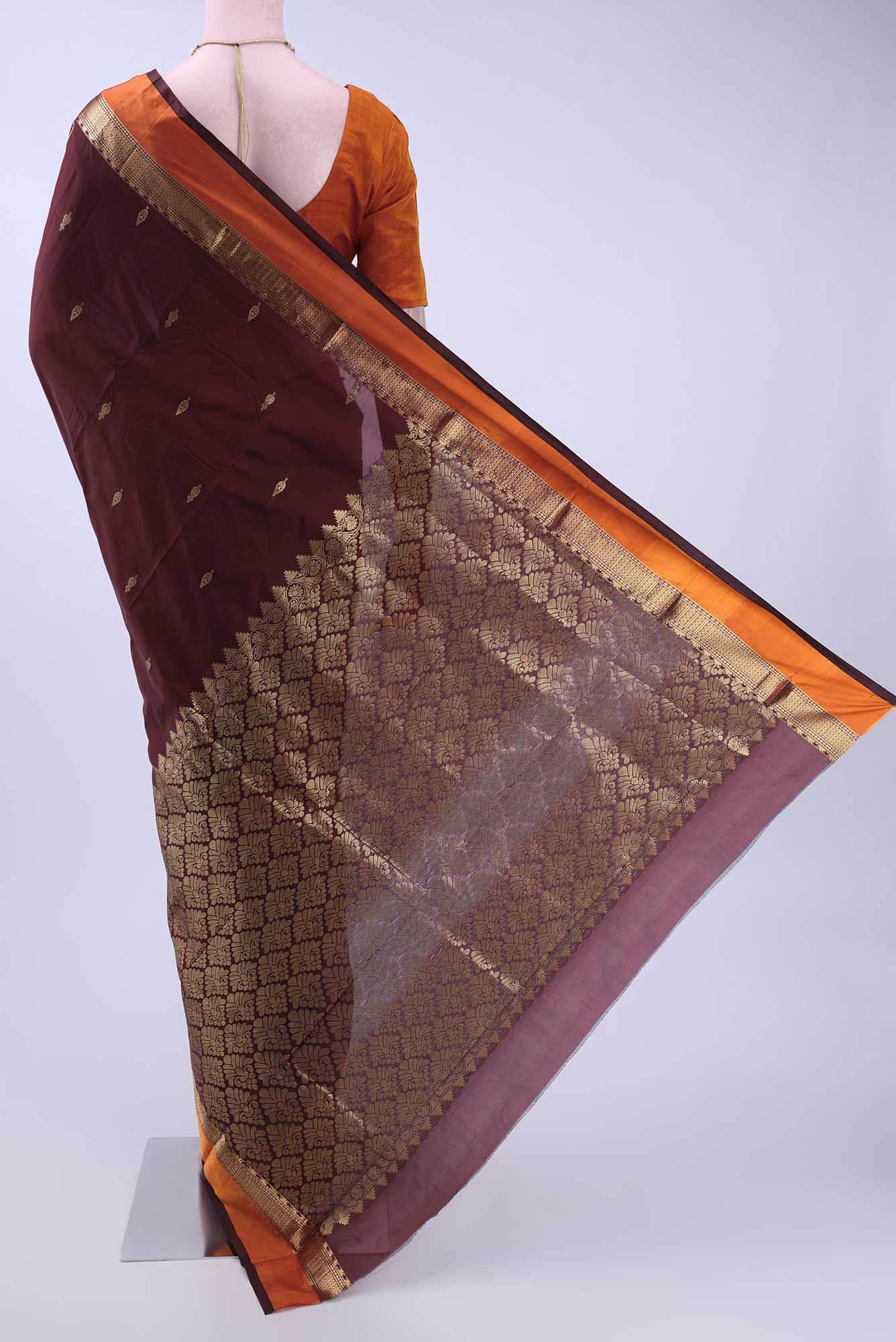 Maroon Blended Bangalore Silk Saree - Image 2