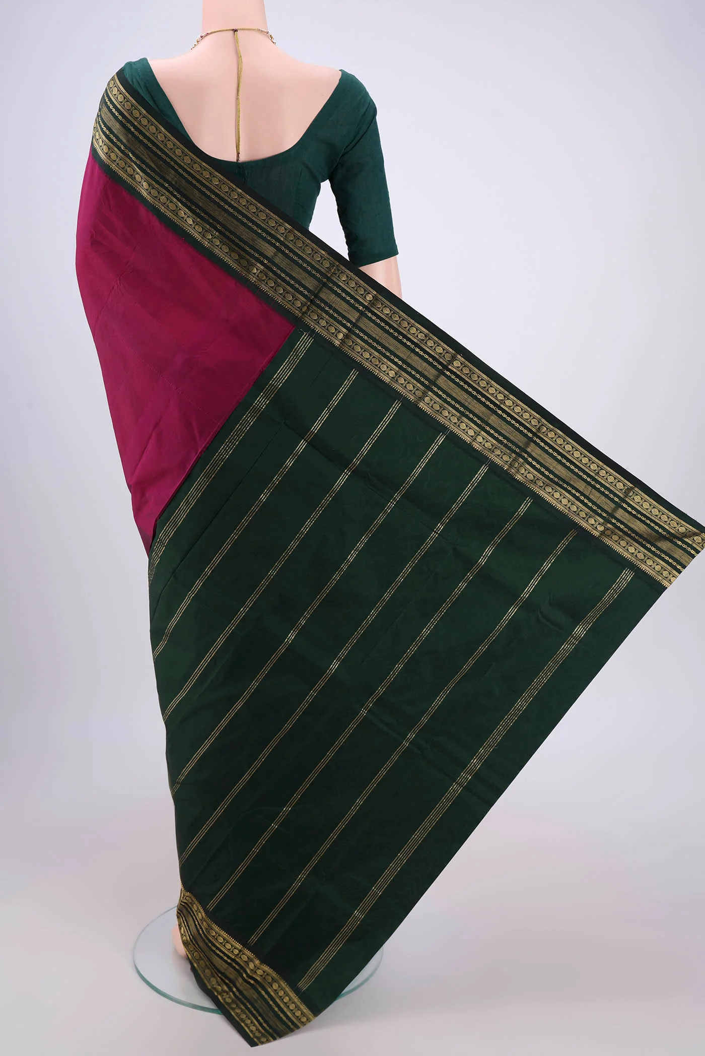 Maroon Blended Bangalore Silk Saree - Image 3