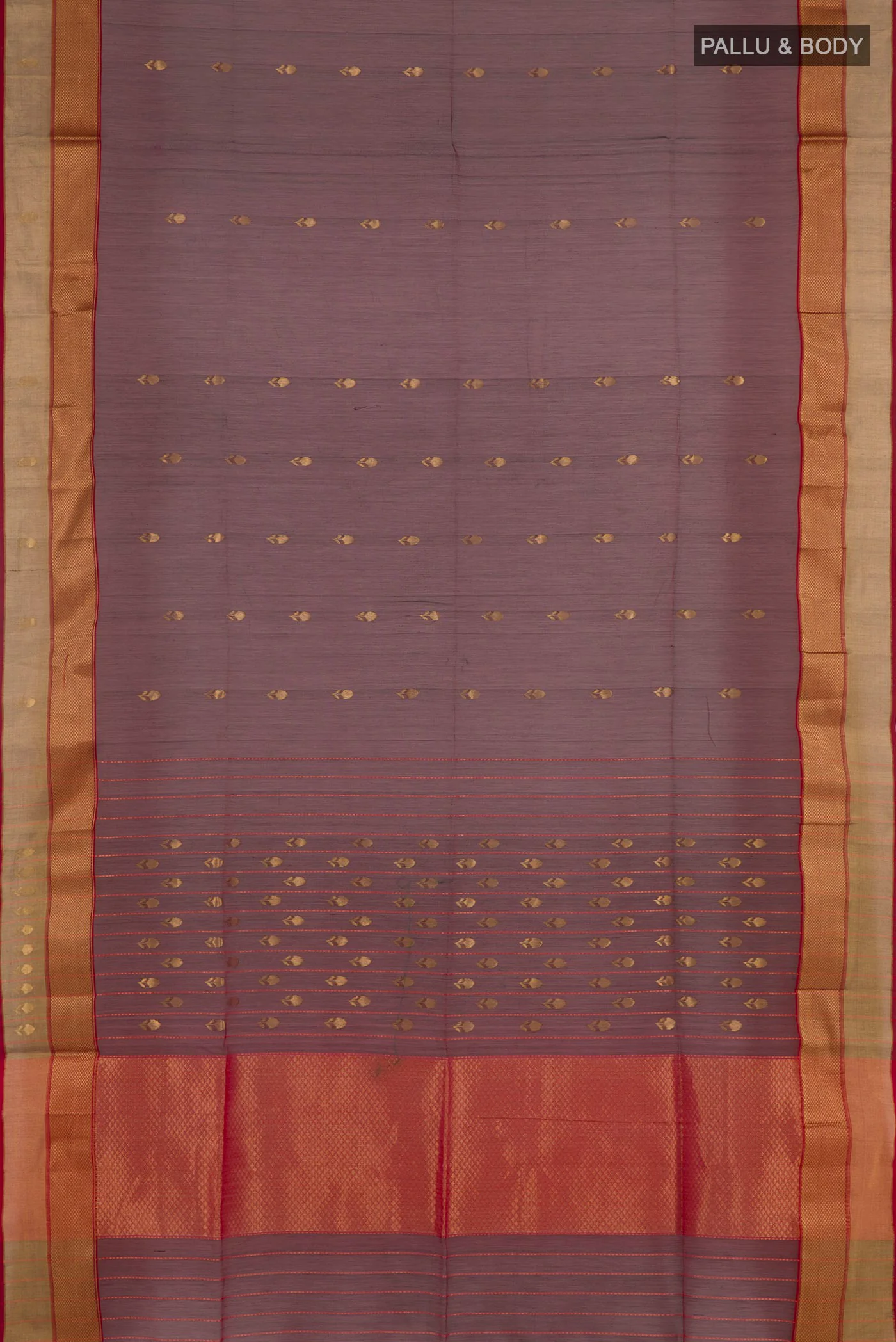Coffee Brown Maheshwari Silk Cotton Saree - Image 3
