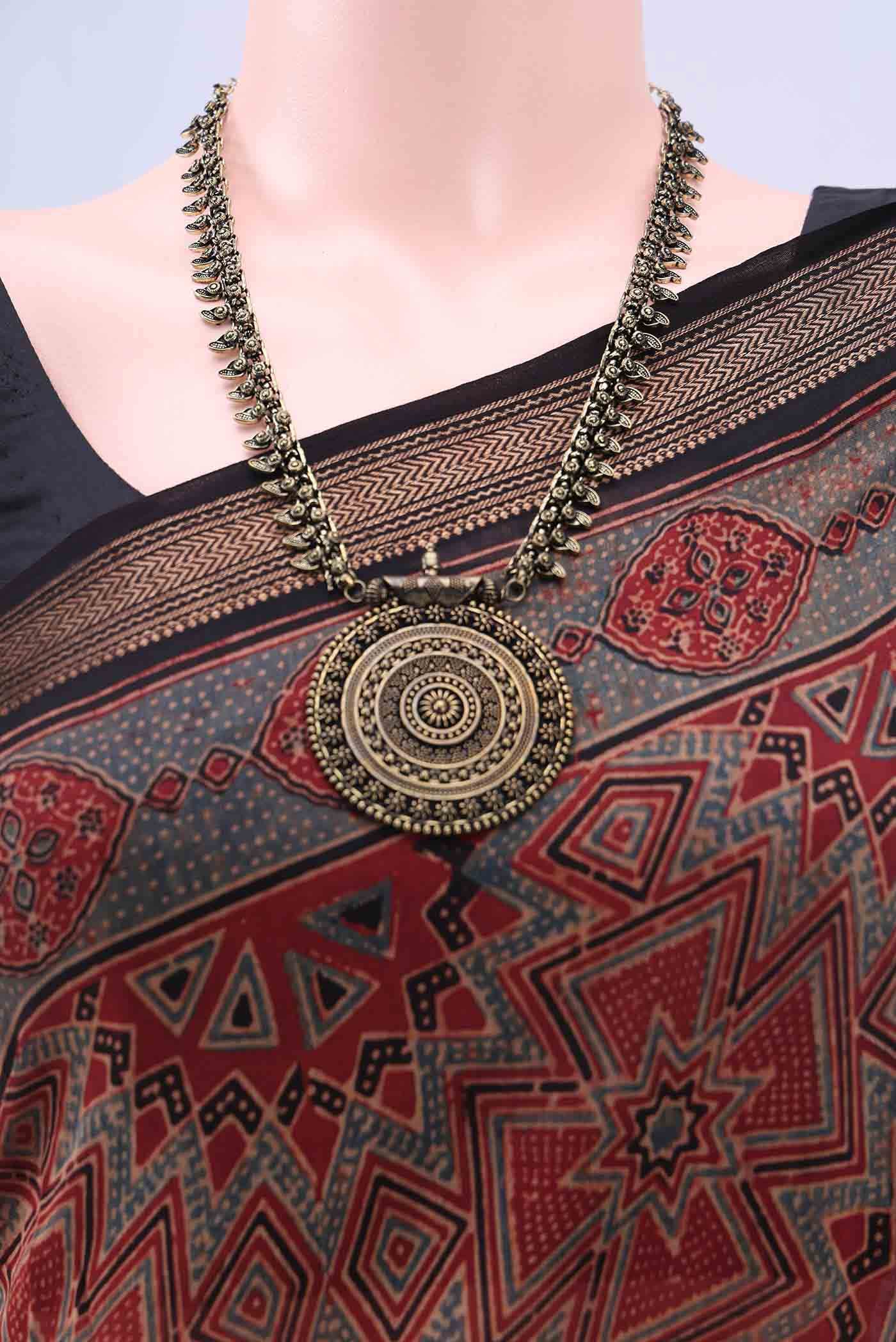 Maroon Chanderi Silk Cotton Saree - Image 3