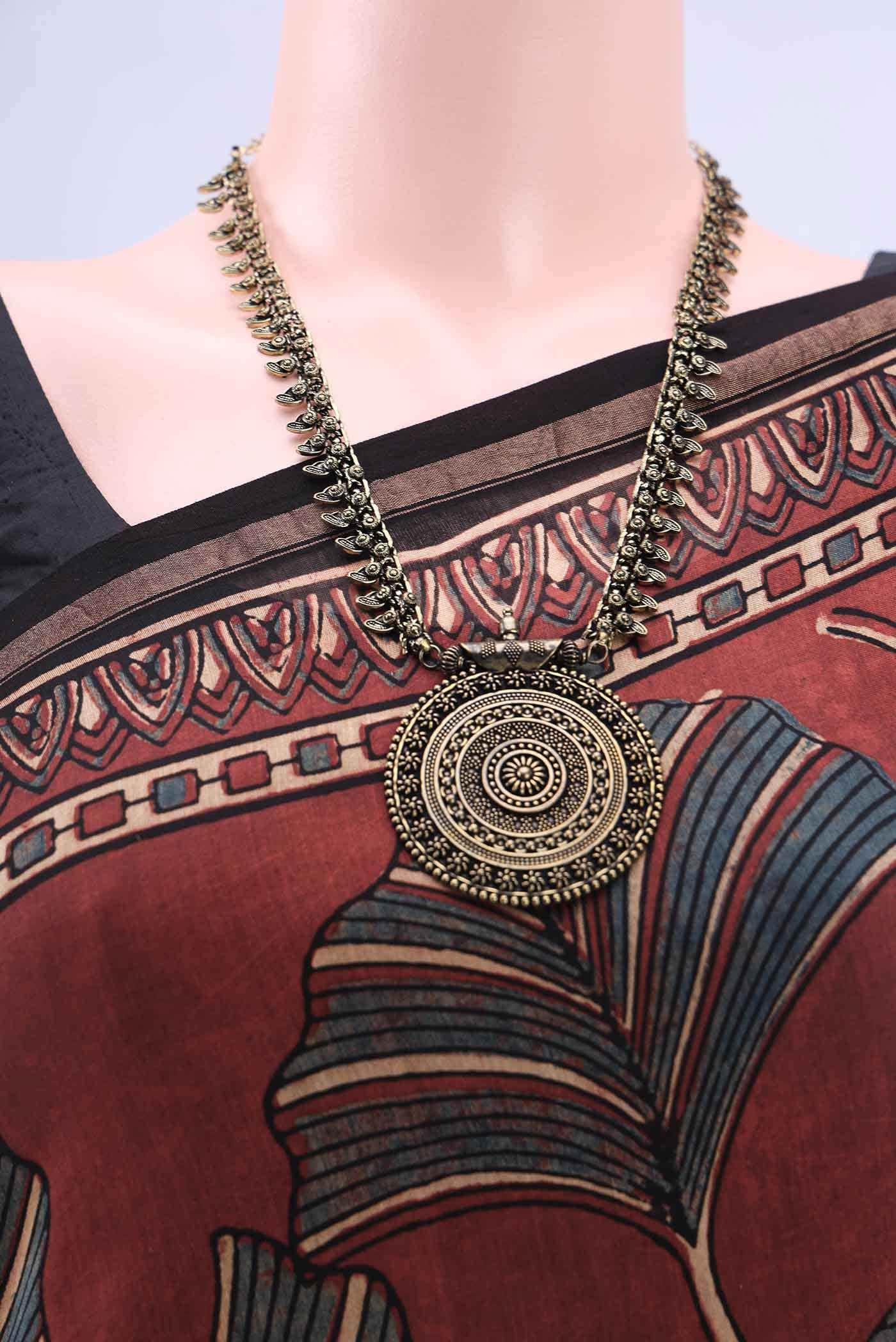 Maroon Chanderi Silk Cotton Saree - Image 3
