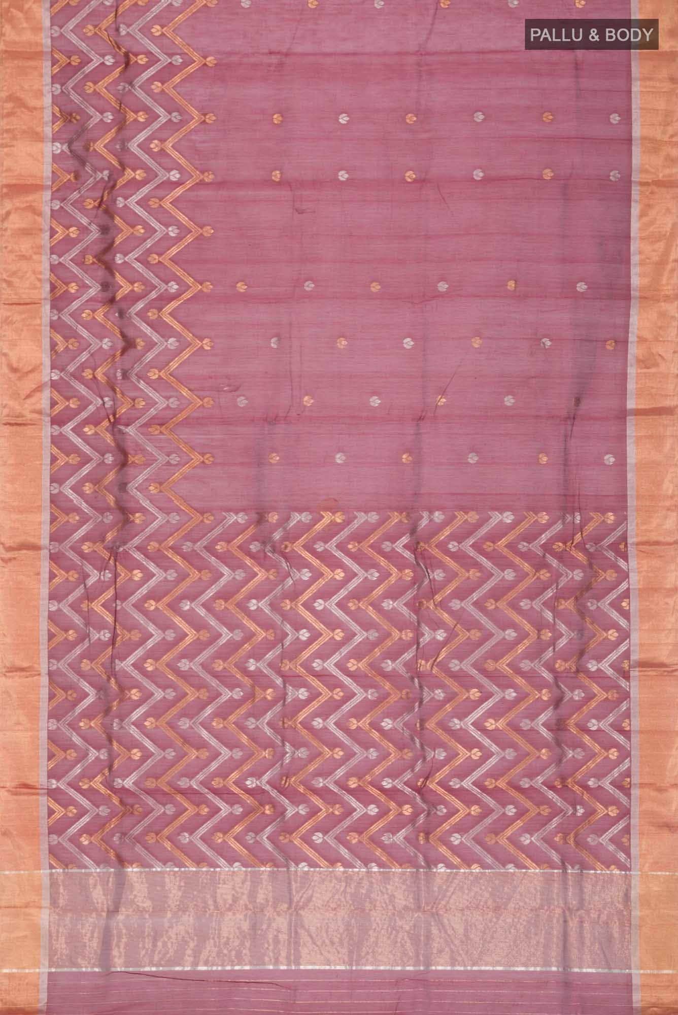 Maroon Chanderi Silk Cotton Saree - Image 4