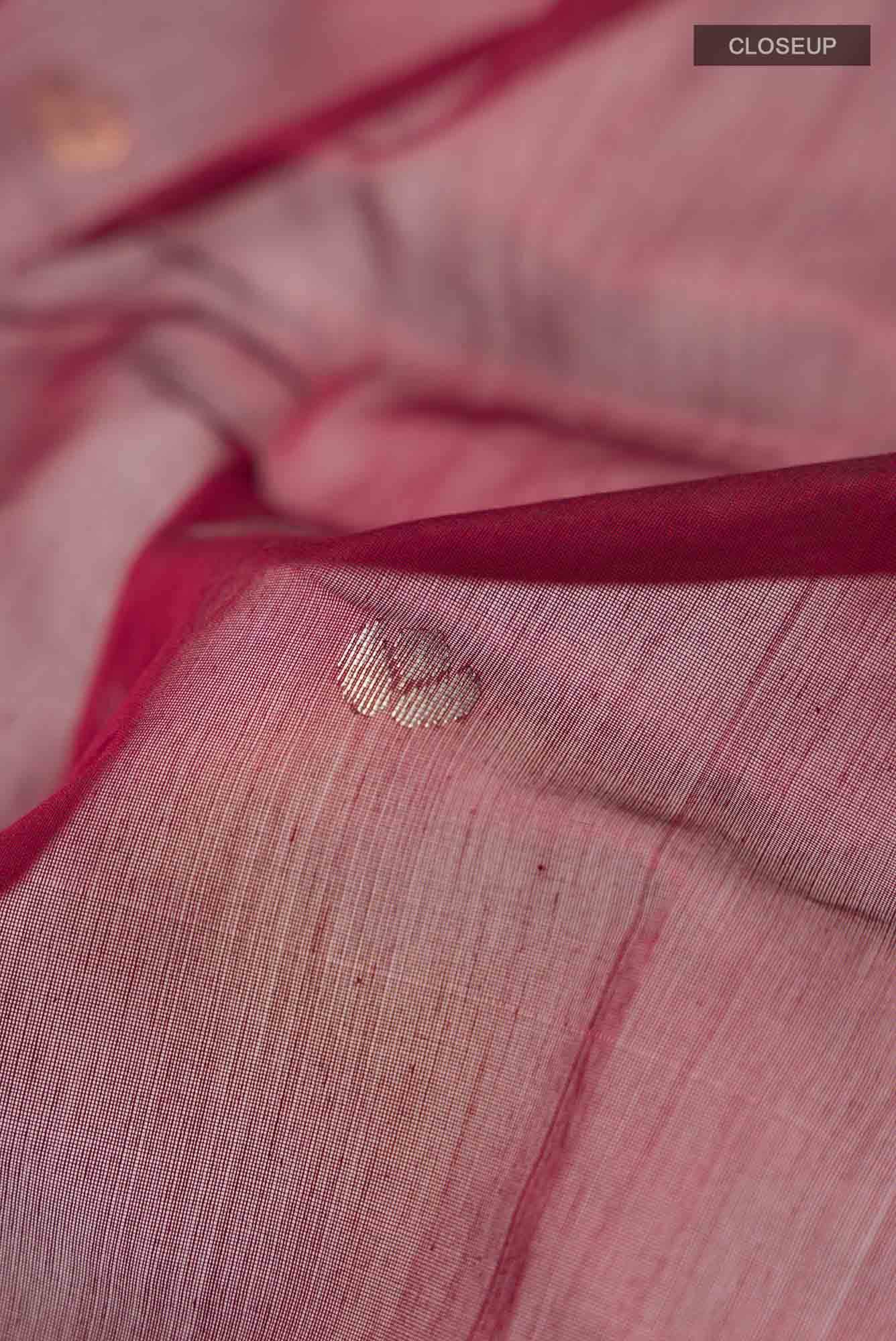 Maroon Chanderi Silk Cotton Saree - Image 8