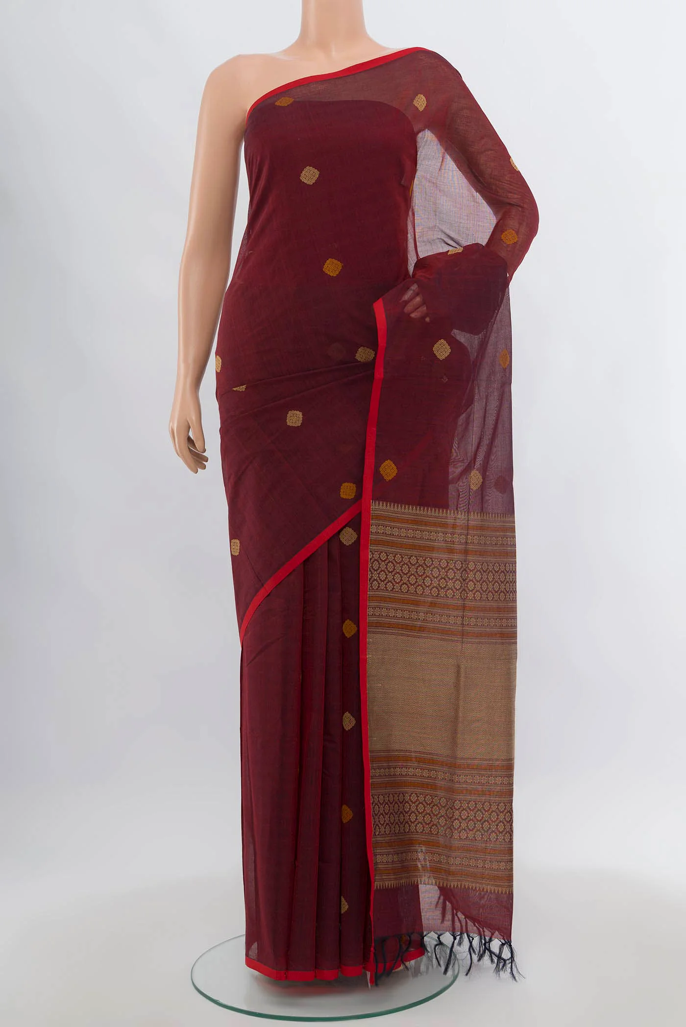 Maroon Coimbatore Cotton Saree