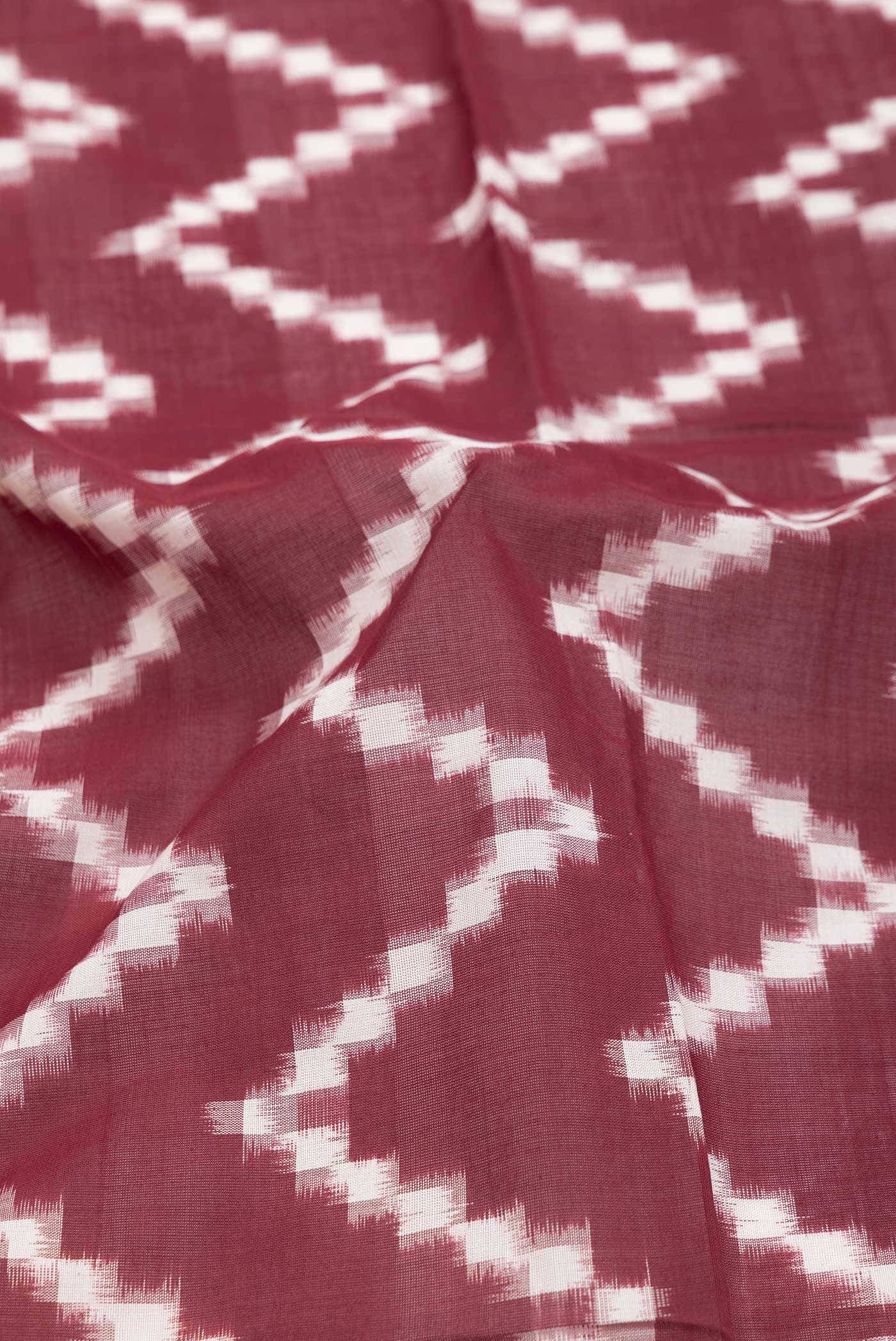 Maroon Cotton Saree - Image 2