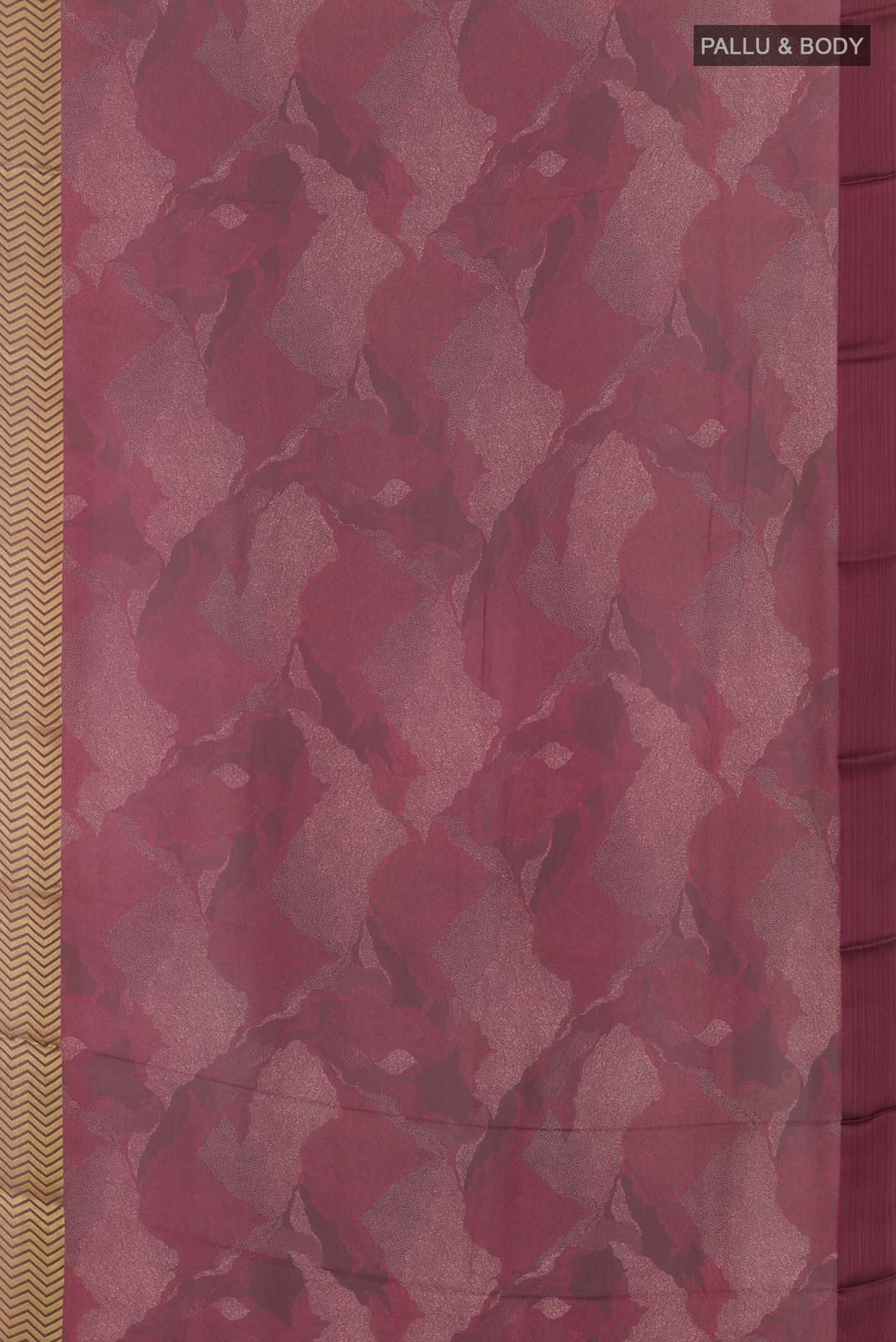 Maroon Crepe Saree - Image 4