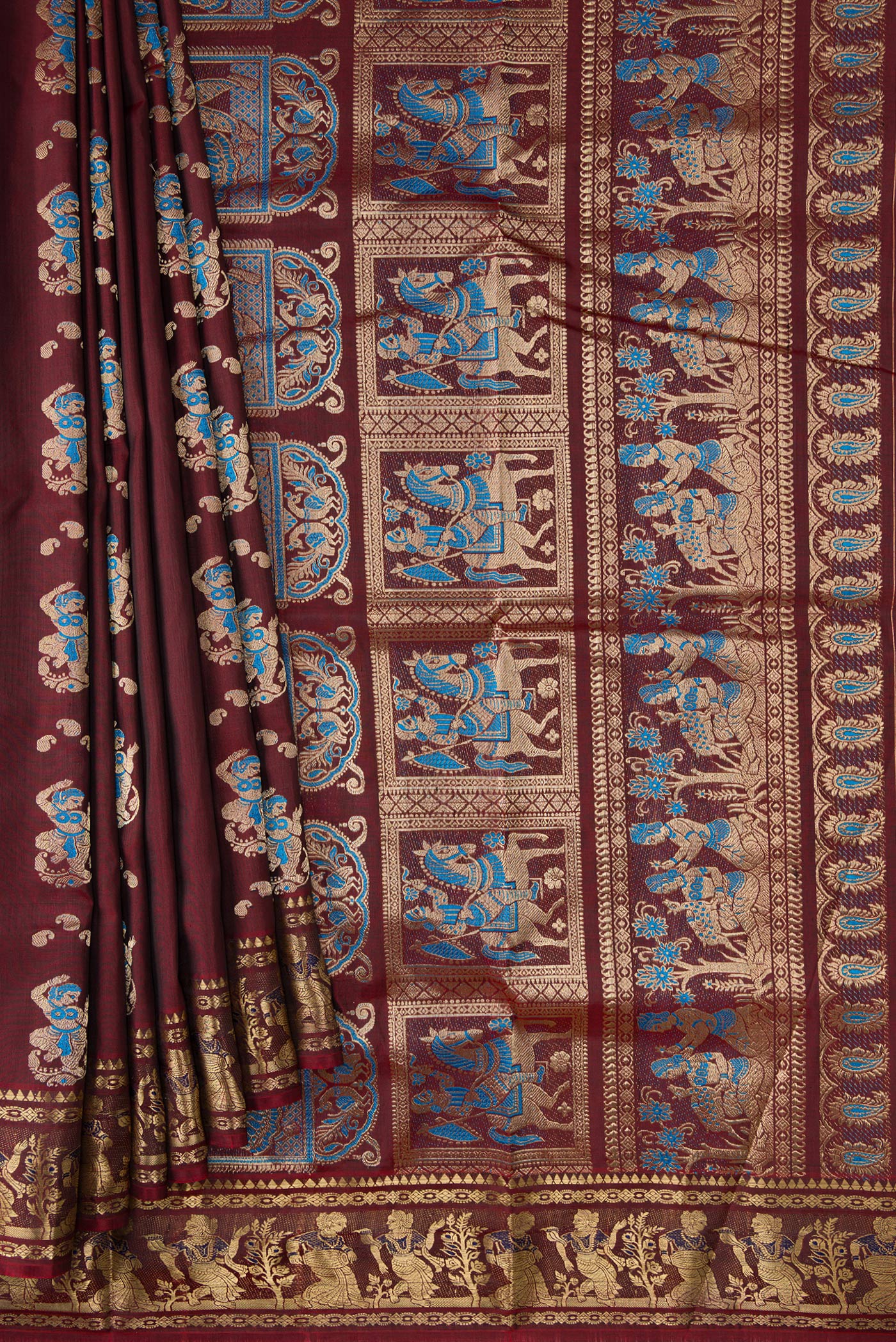 Coffee Brown Baluchari Silk Saree - Image 4