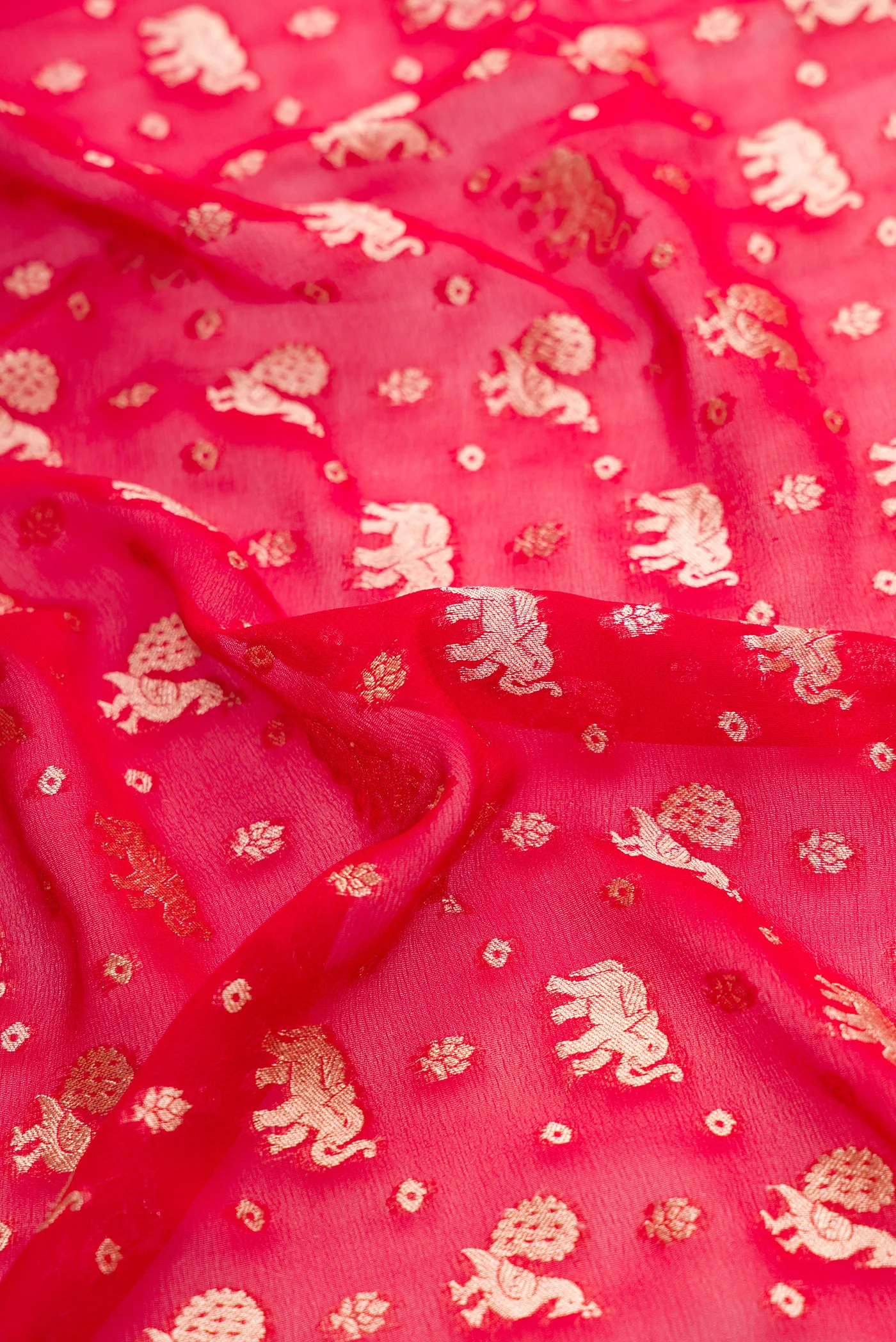 Red Banarasi Georgette Saree - Image 2