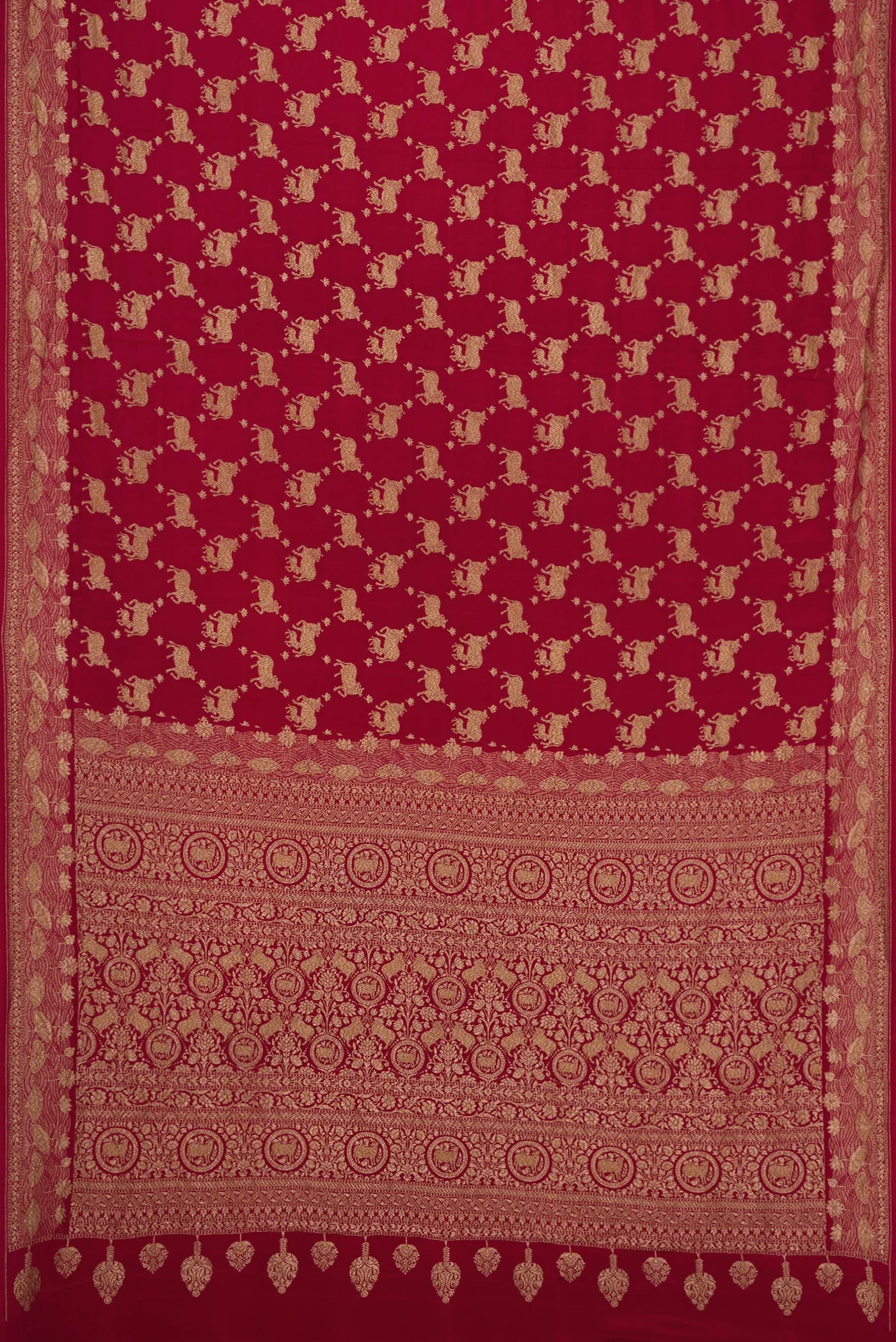 Maroon Banarasi Georgette Saree - Image 6