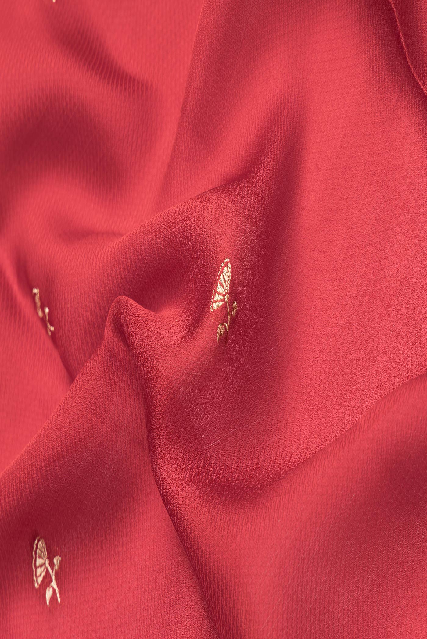 Deep Red Georgette Saree - Image 2