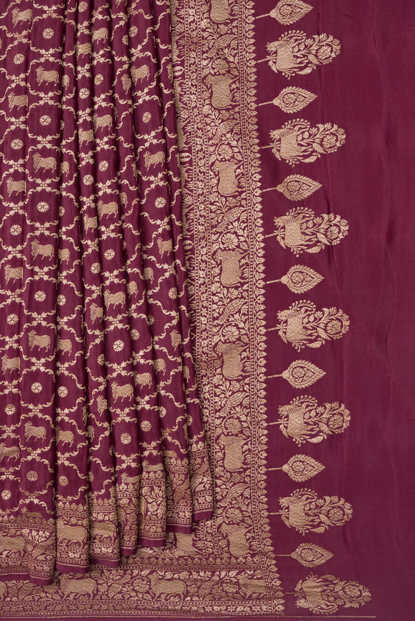 Coffee Brown Banarasi Georgette Saree - Image 4