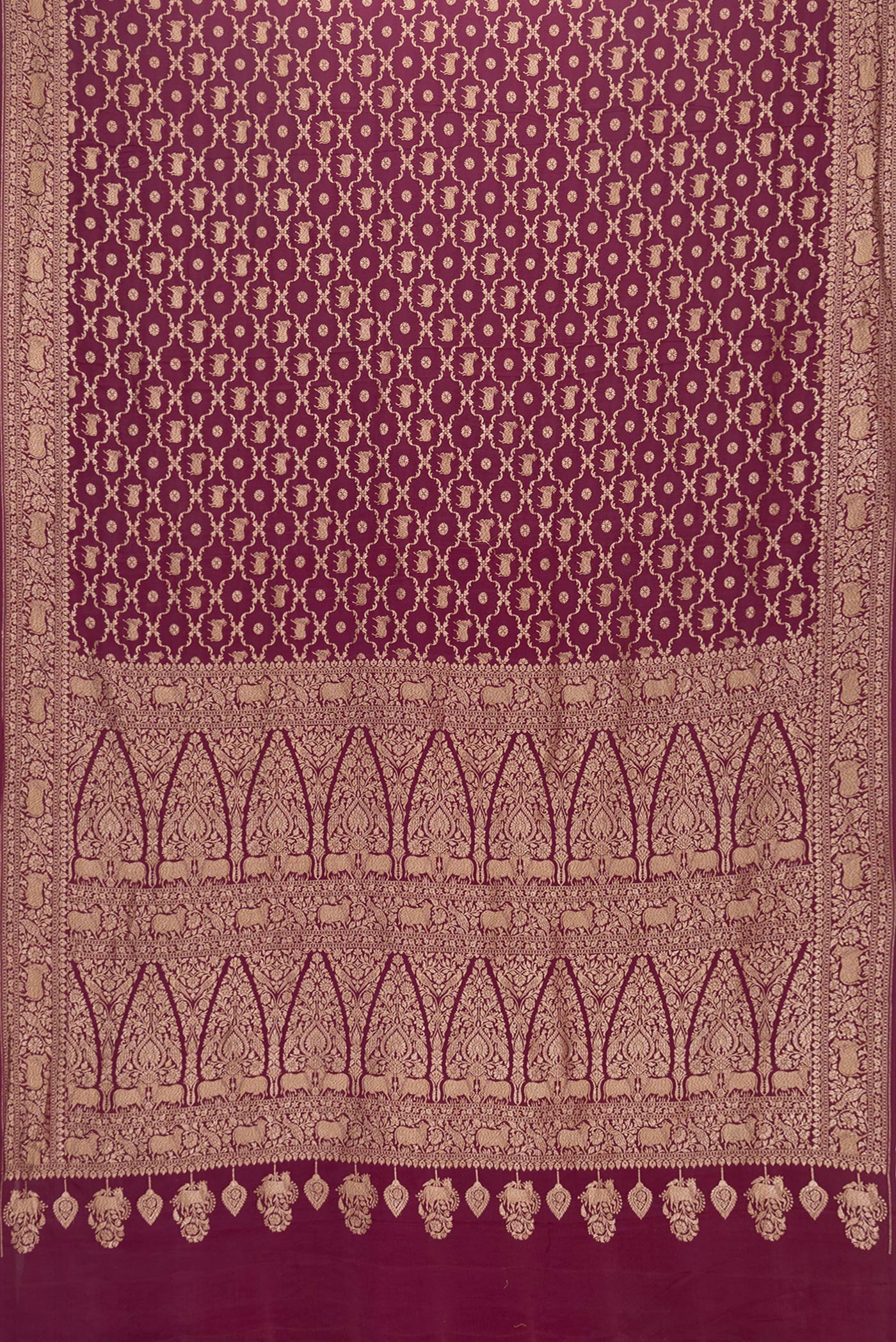 Coffee Brown Banarasi Georgette Saree - Image 6