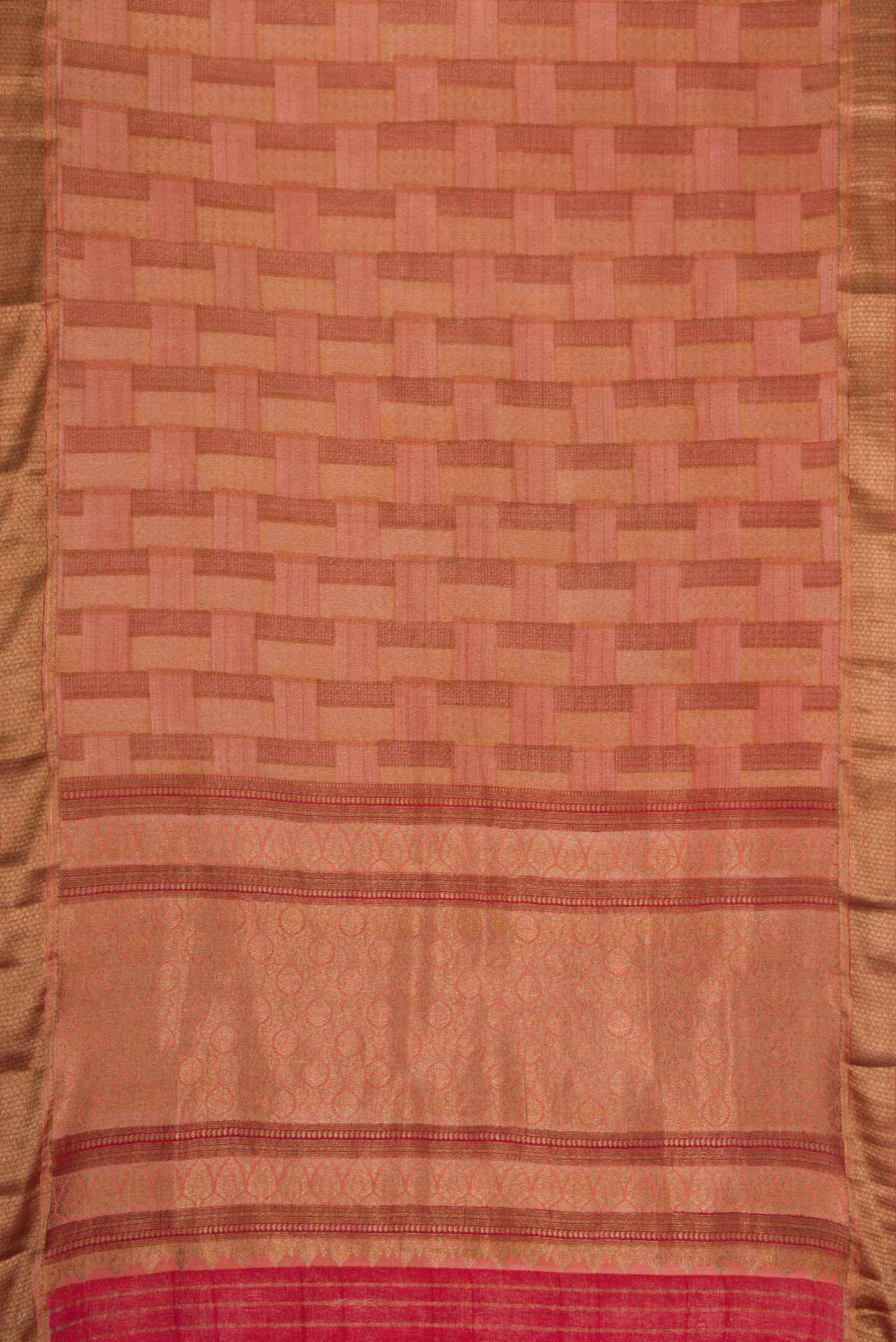 Coral Mysore Crepe Saree - Image 6