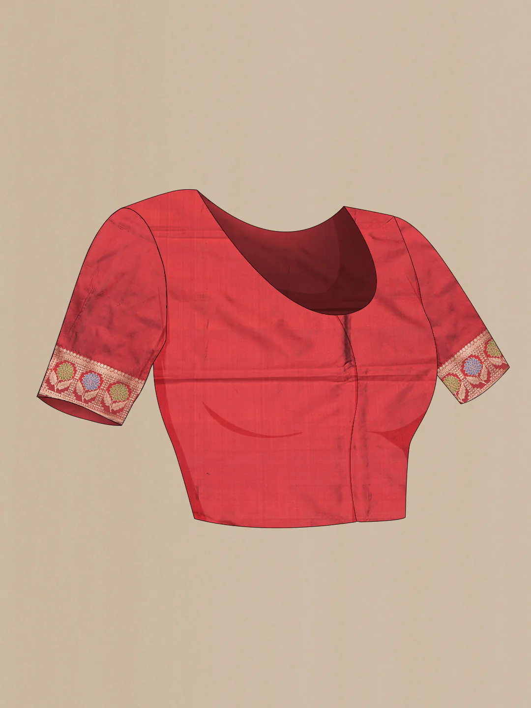 Maroon Banarasi Silk Saree - Image 4