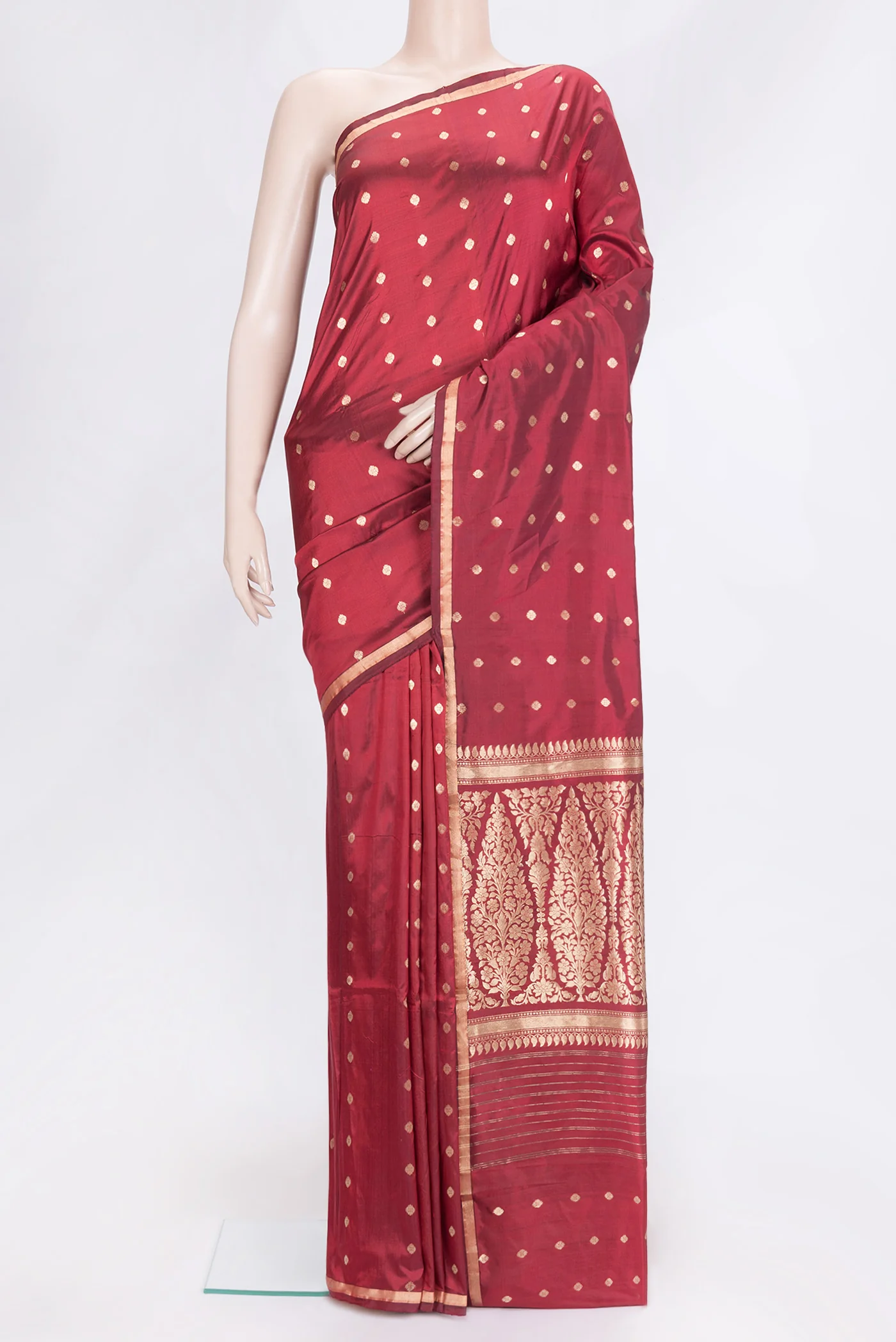 Maroon Banarasi Katan Silk Saree