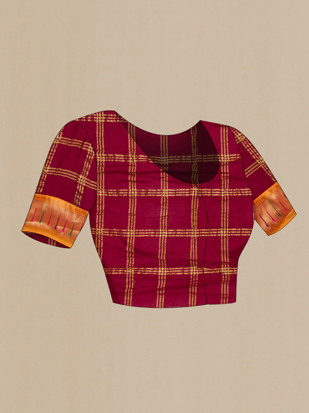Maroon Bandhani Silk Saree - Image 5