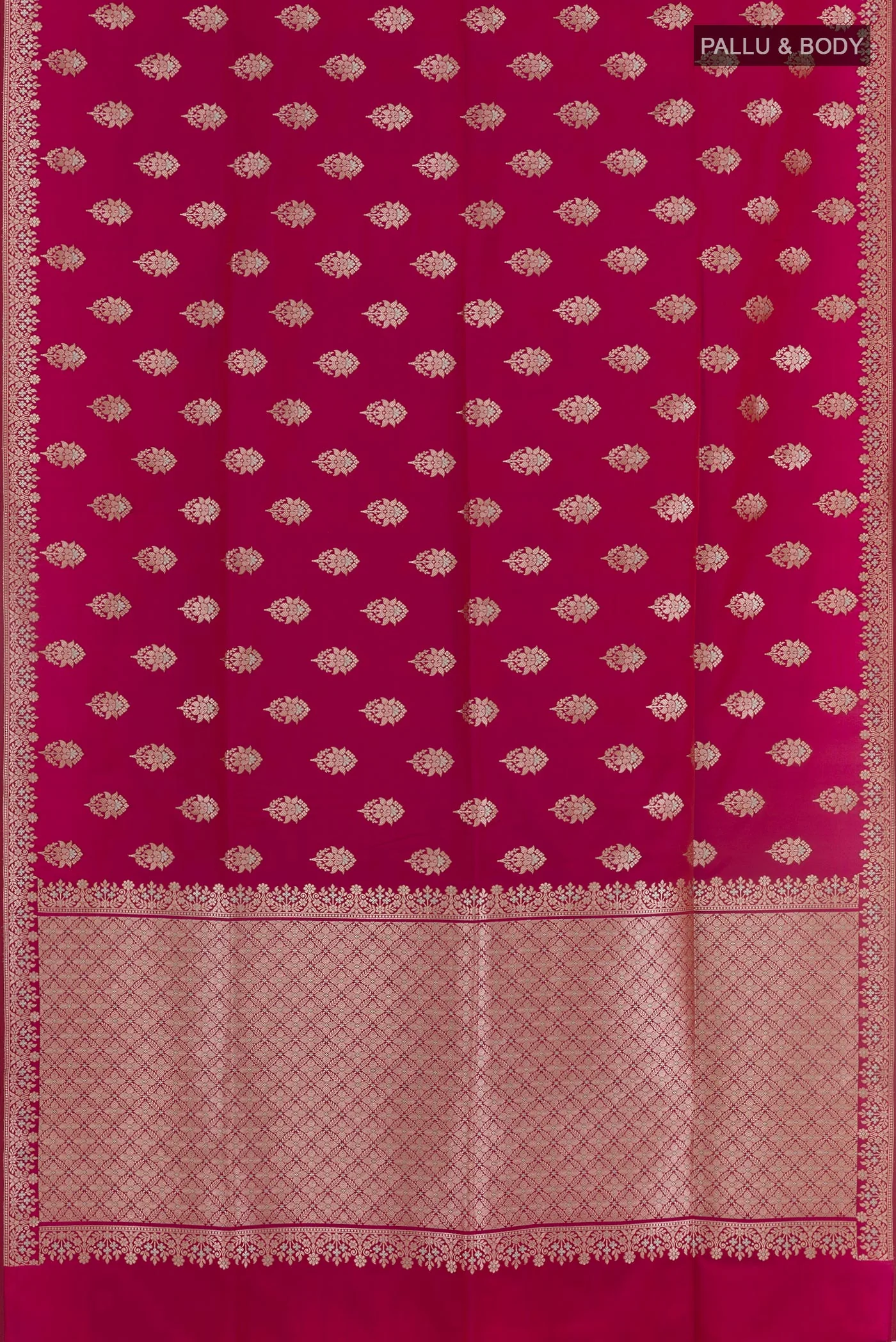 Maroon Blended Banarasi Silk Saree - Image 3