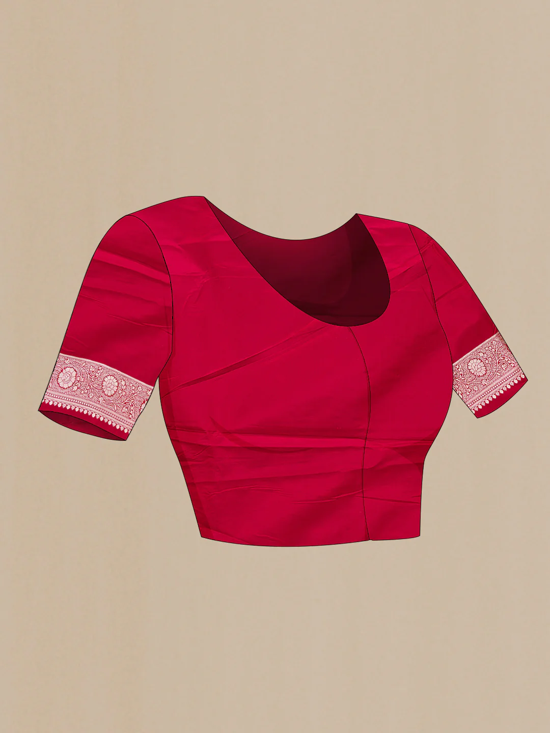 Maroon Blended Banarasi Silk Saree - Image 2