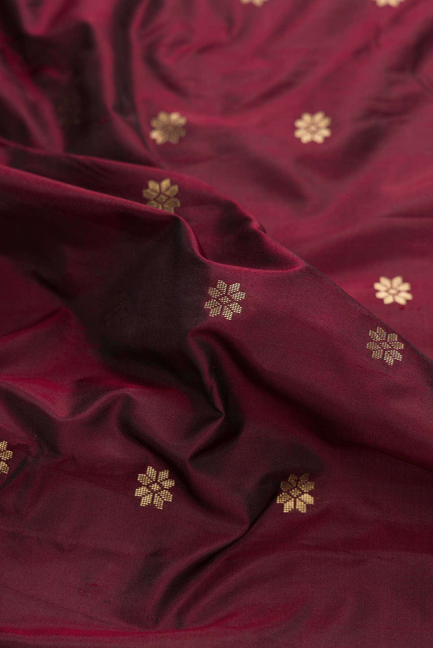 Maroon Dual Tone Blended Paithani Silk Saree - Image 2