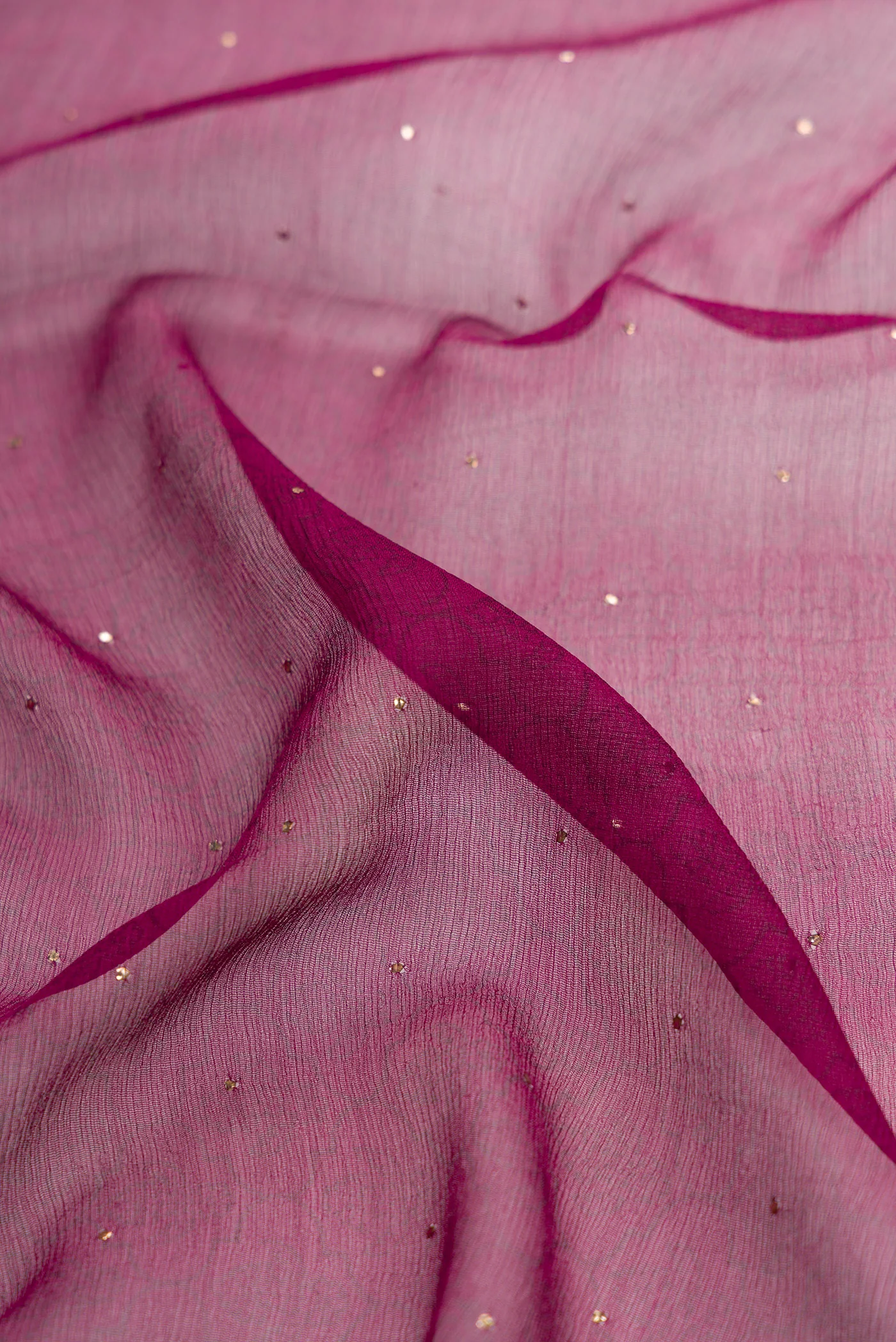 Magenta Mysore Chiffon Saree - Image 2