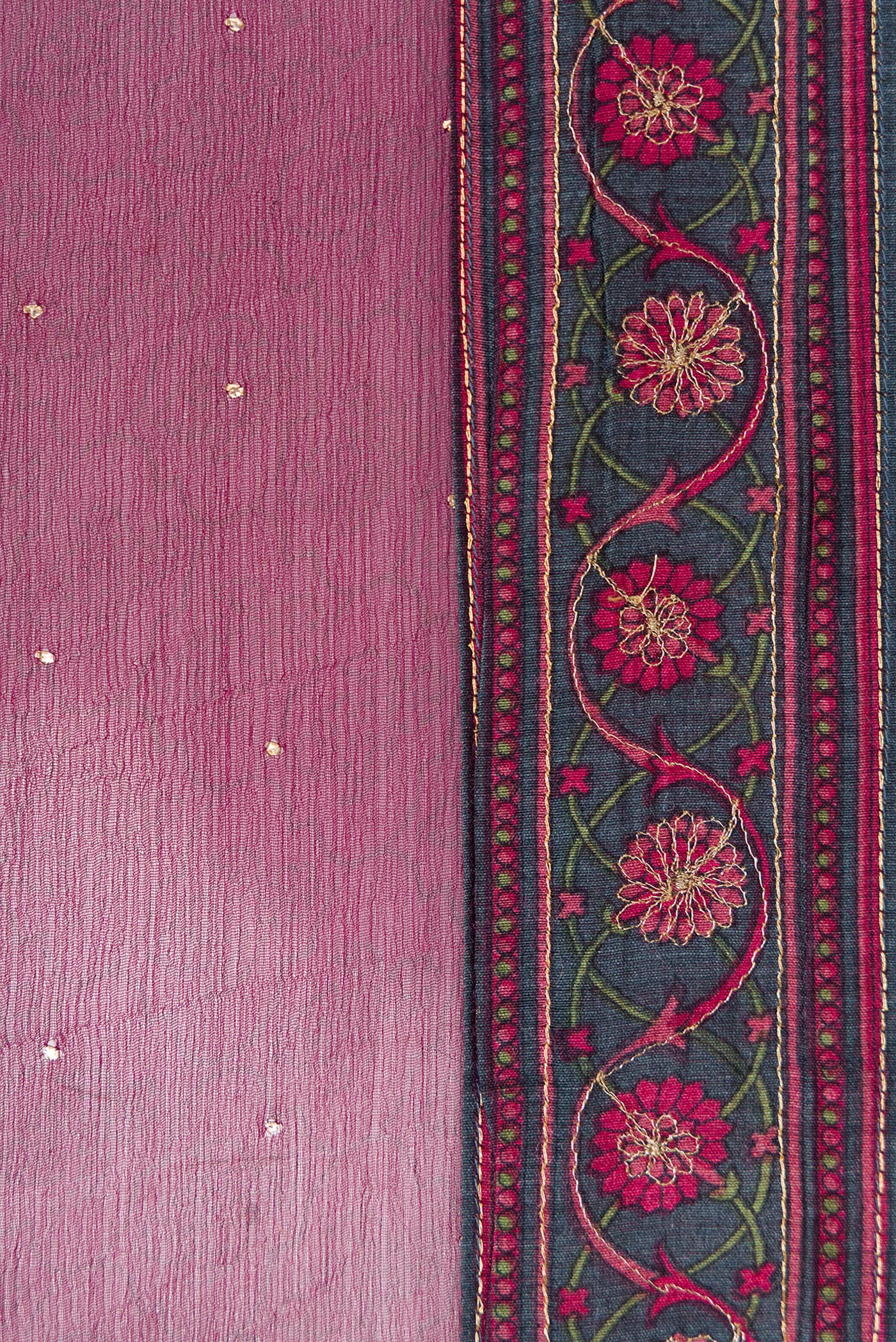 Magenta Mysore Chiffon Saree - Image 3