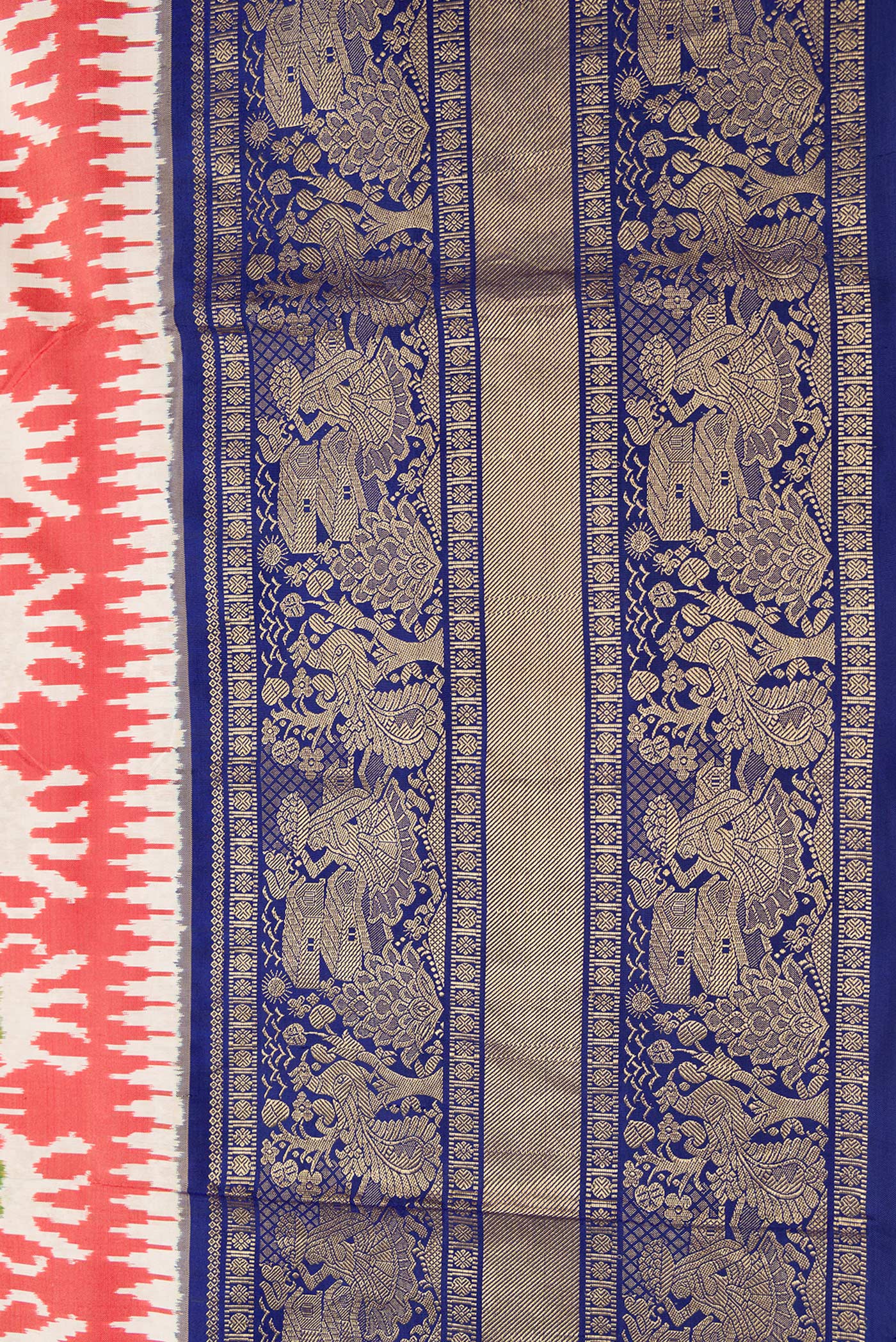 Red Pochampally Silk Saree - Image 3