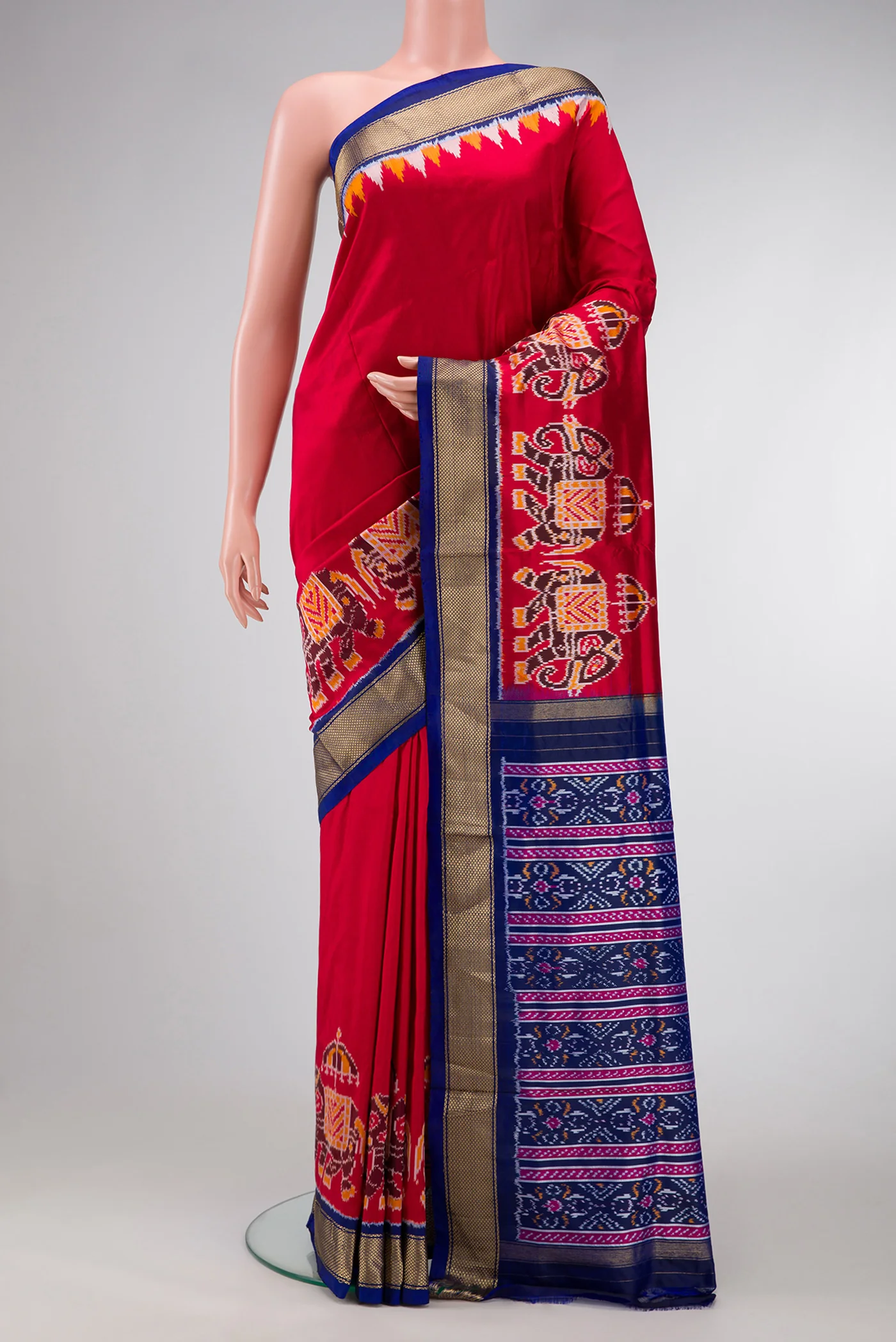 Maroon Pochampally Silk Saree