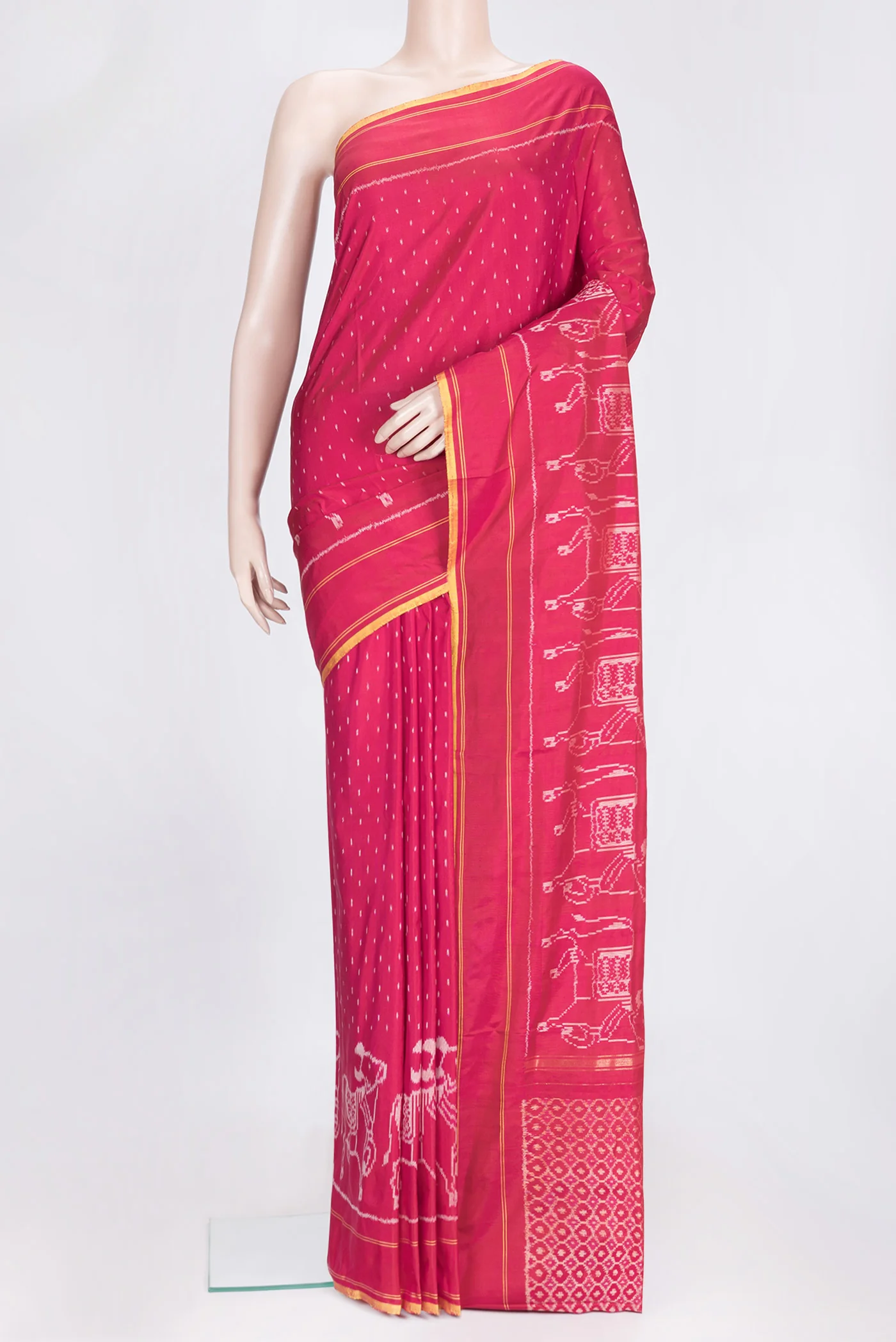 Maroon Pochampally Silk Saree