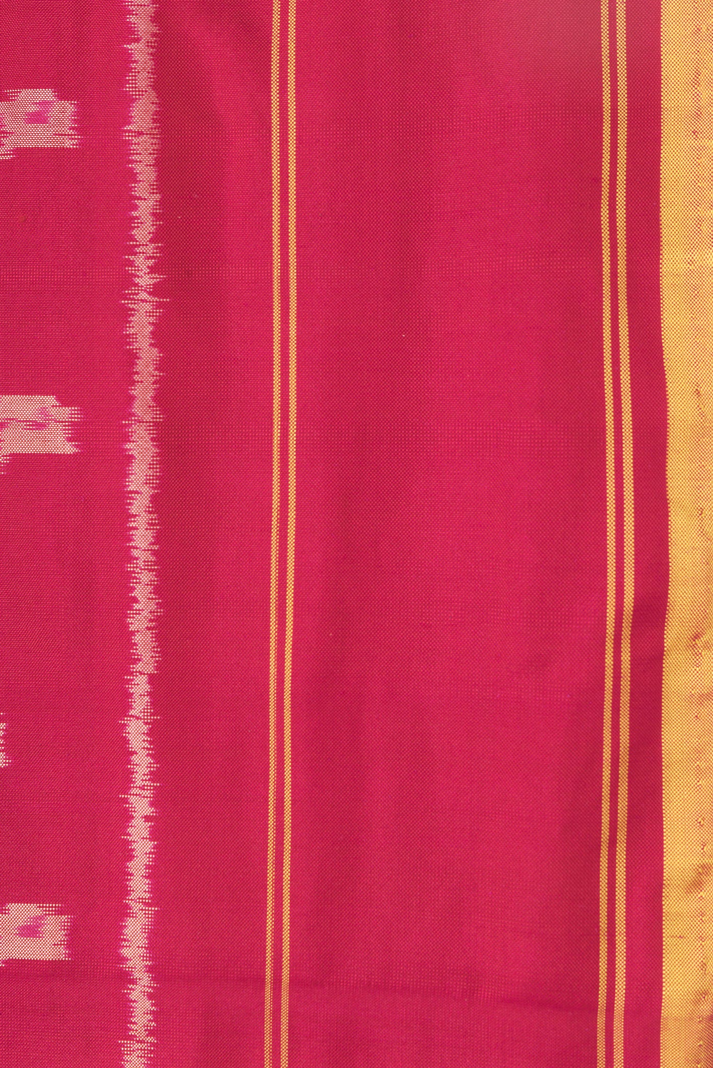 Maroon Pochampally Silk Saree - Image 3