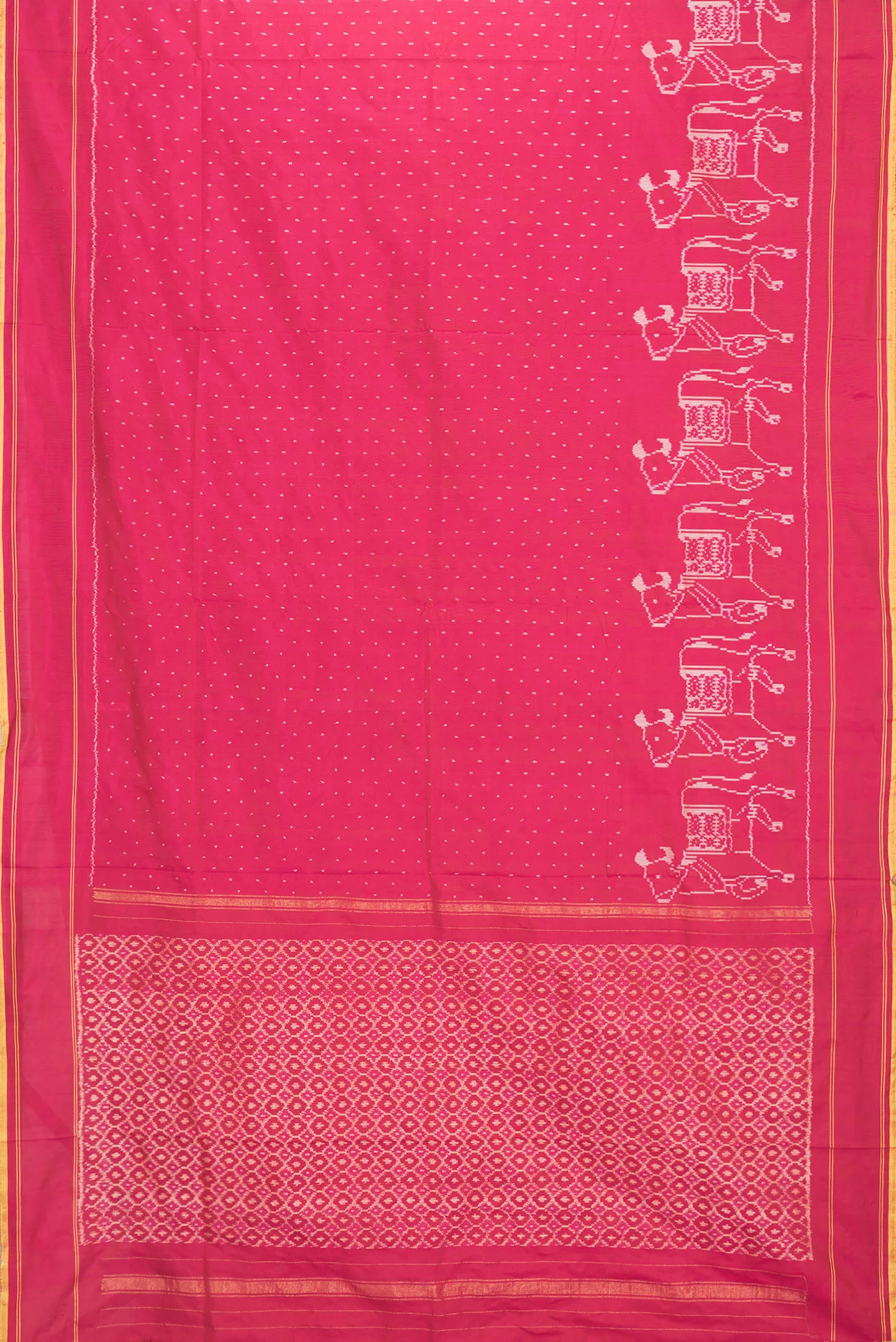 Maroon Pochampally Silk Saree - Image 6