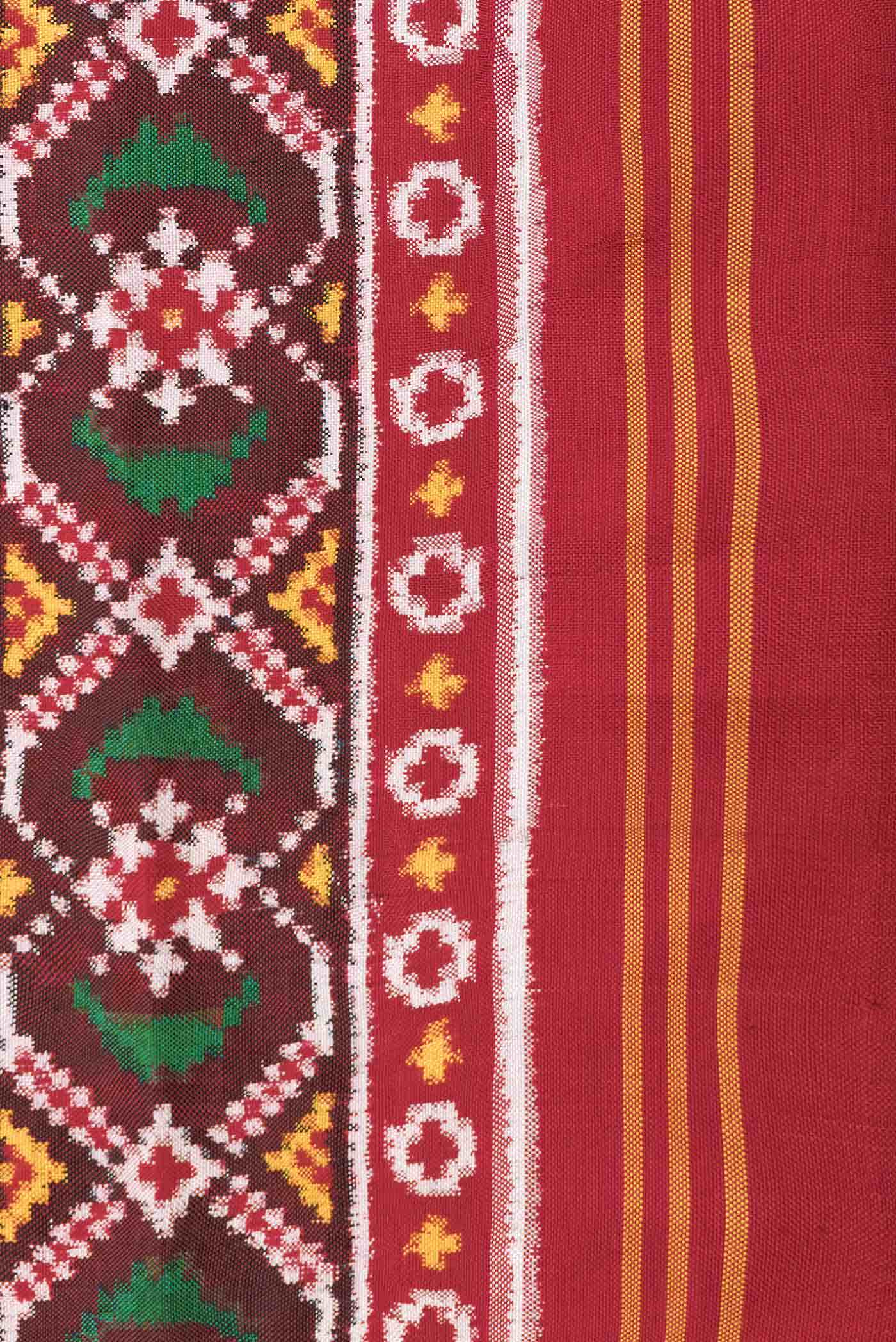 Pure Silk Pure Zari Multi Color Double Ikat Saree - Image 6