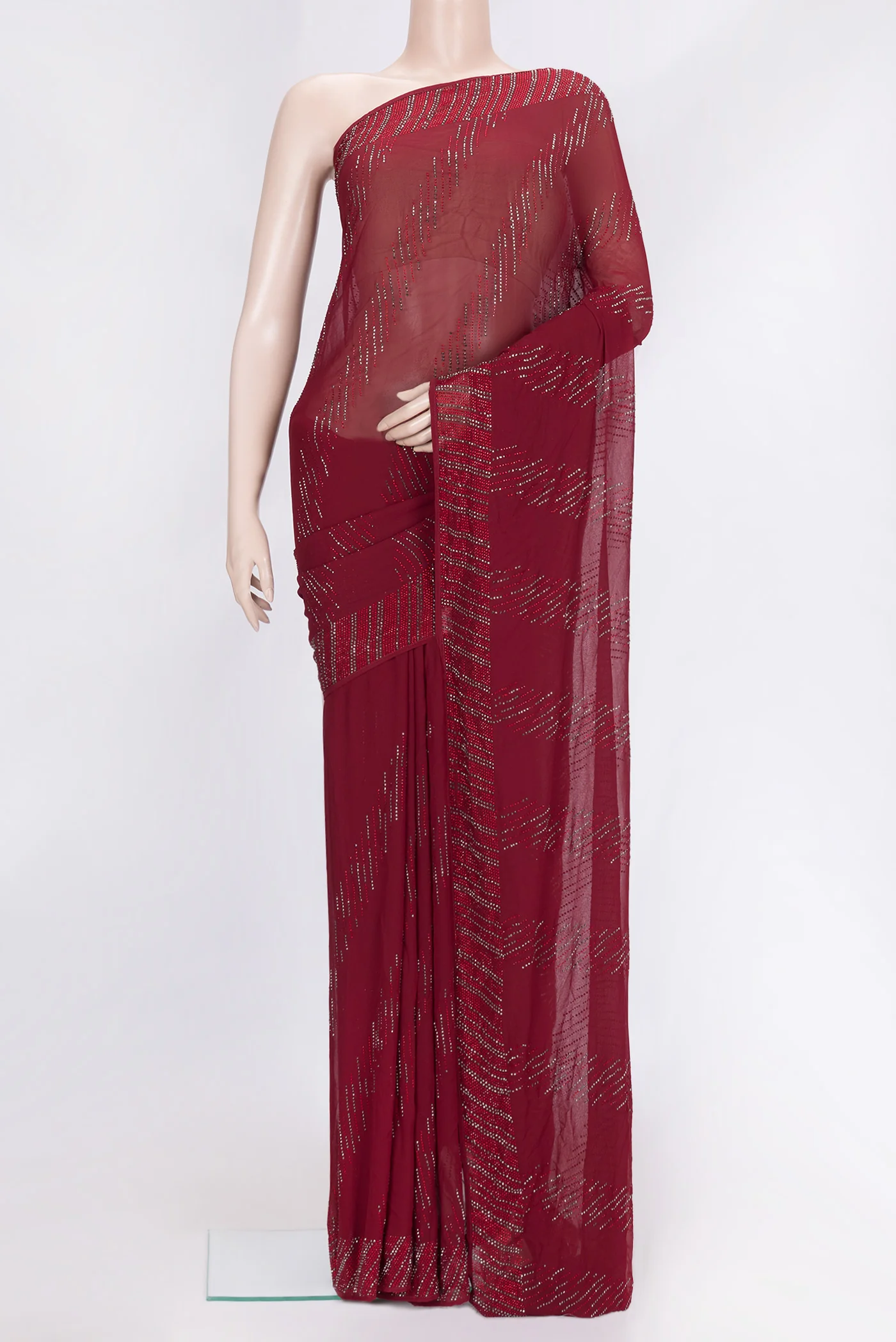 Maroon Georgette Saree