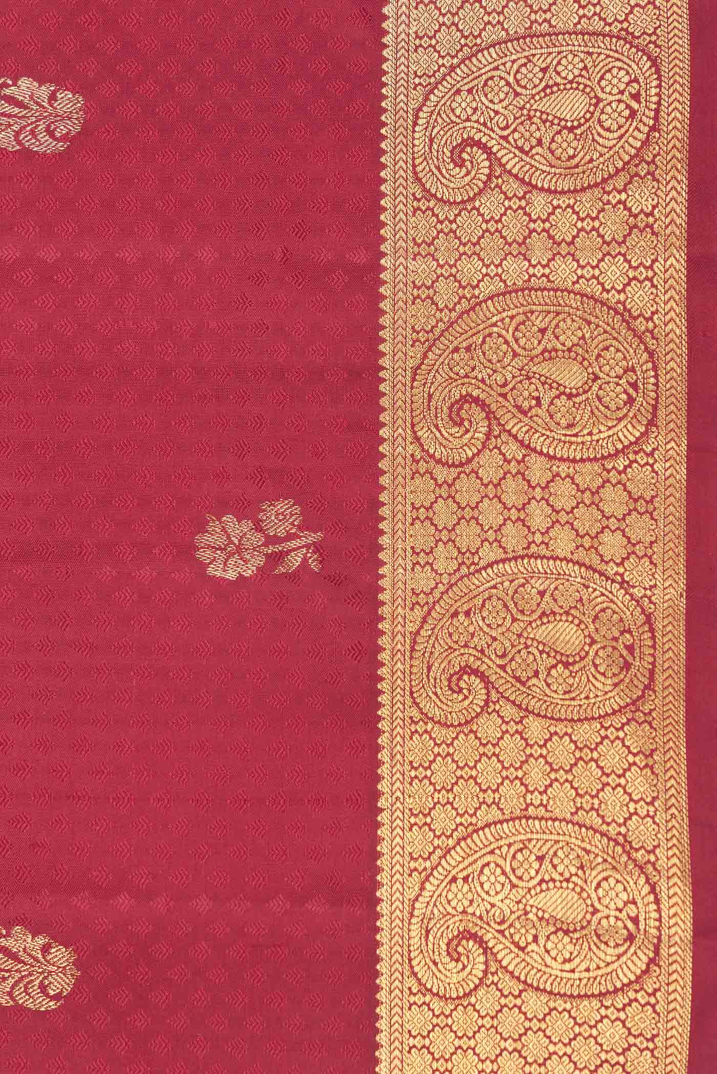 Maroon Dual Tone Kanchipuram Saree - Image 3