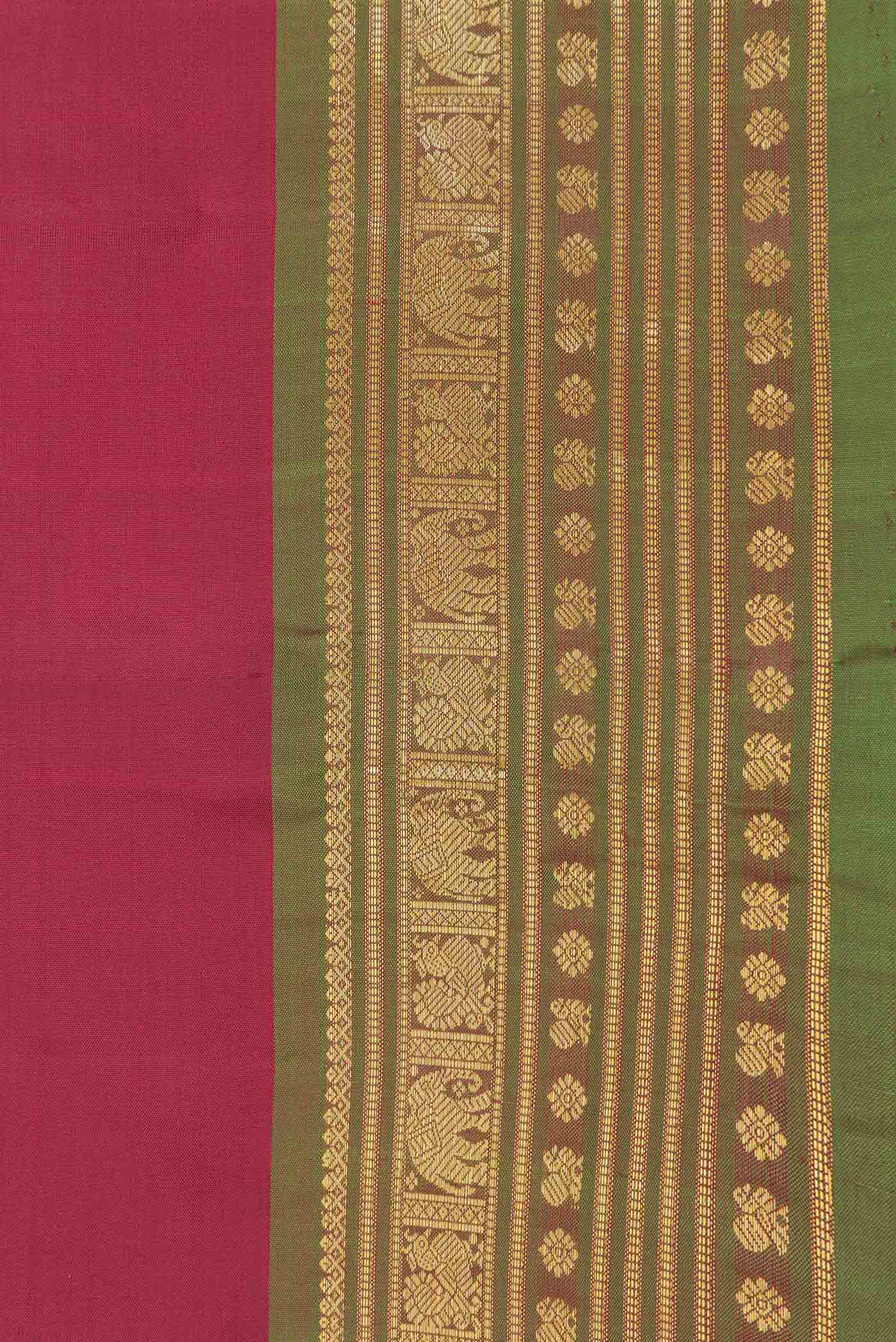 Maroon Dual Tone Kanjivaram Saree - Image 3