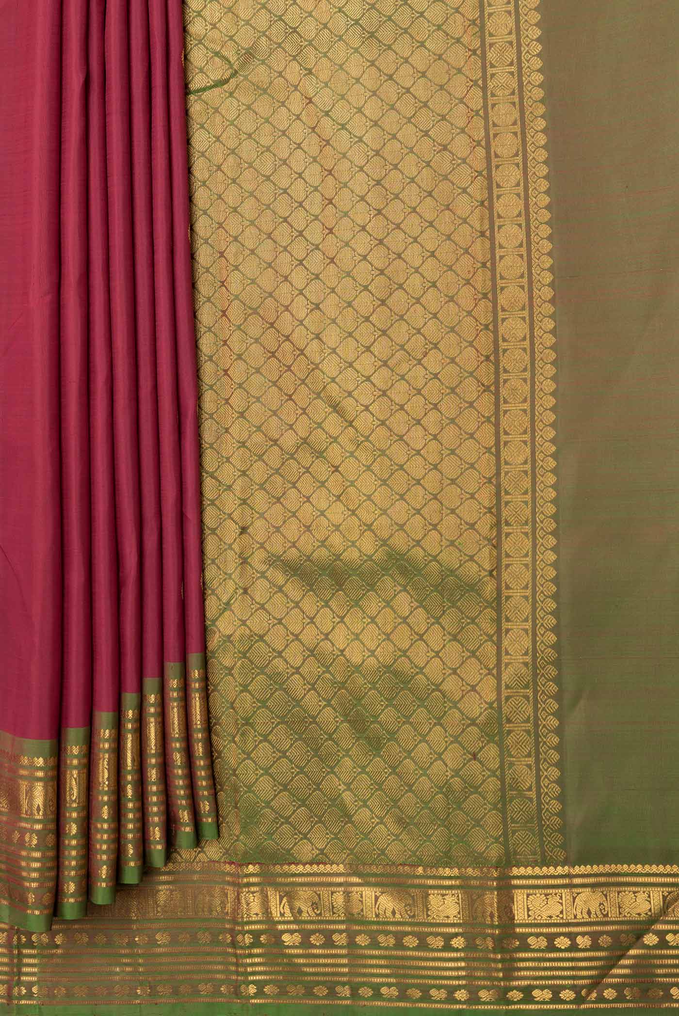 Maroon Dual Tone Kanjivaram Saree - Image 4