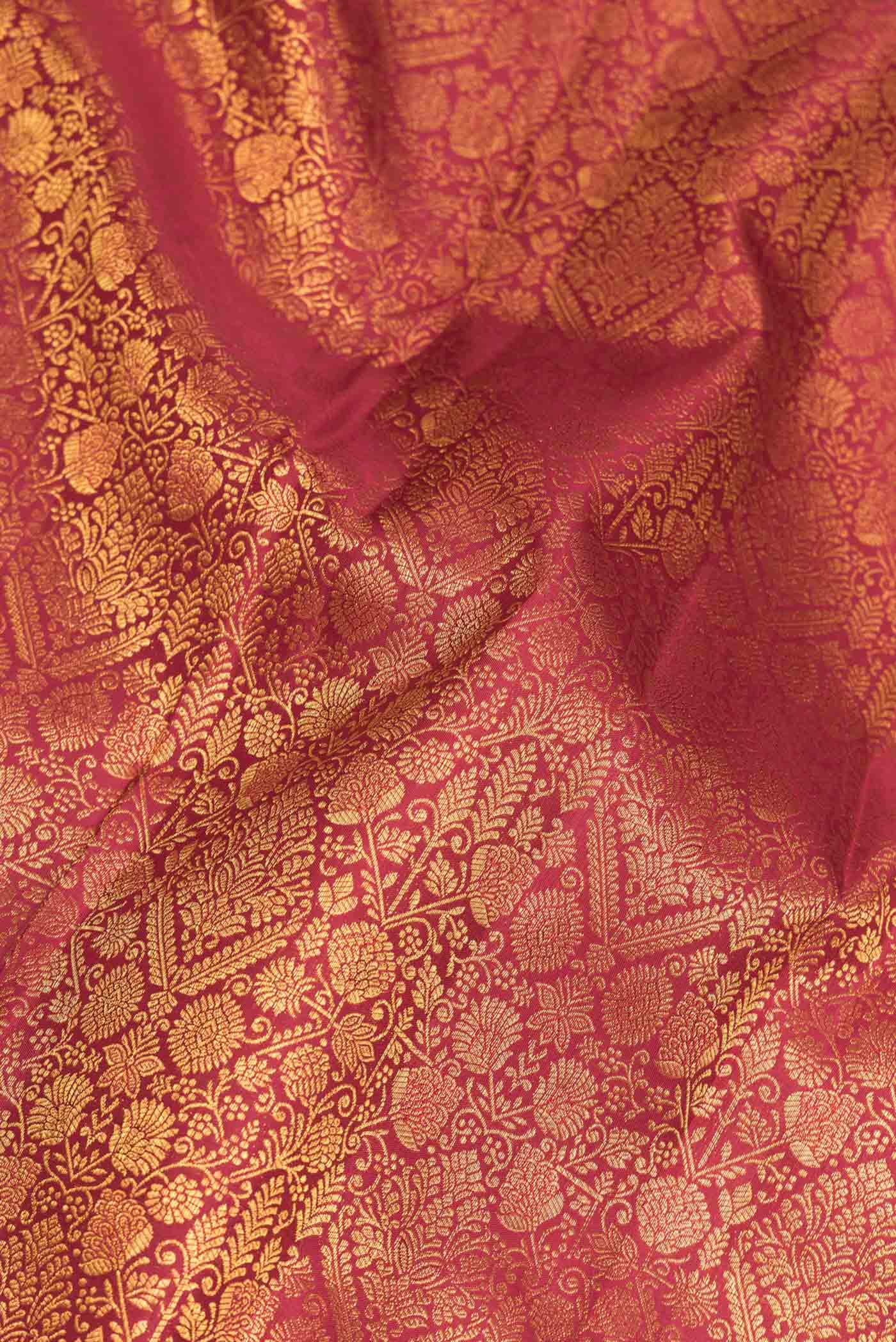 Maroon Dual Tone Kanchipuram Saree - Image 2