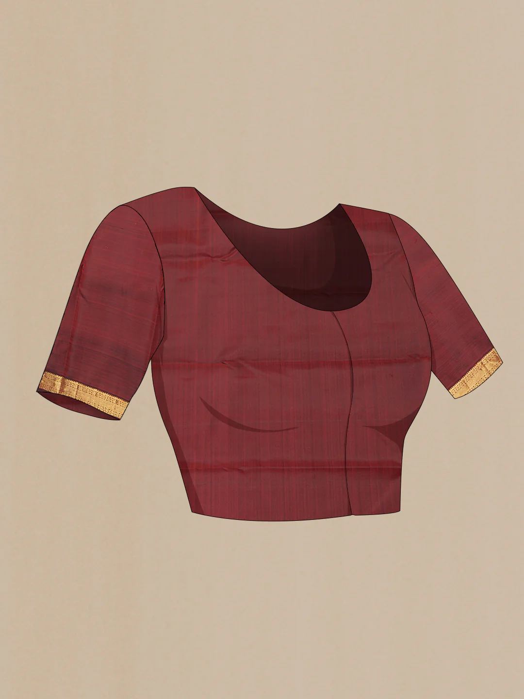Maroon Dual Tone Kanchipuram Saree - Image 5