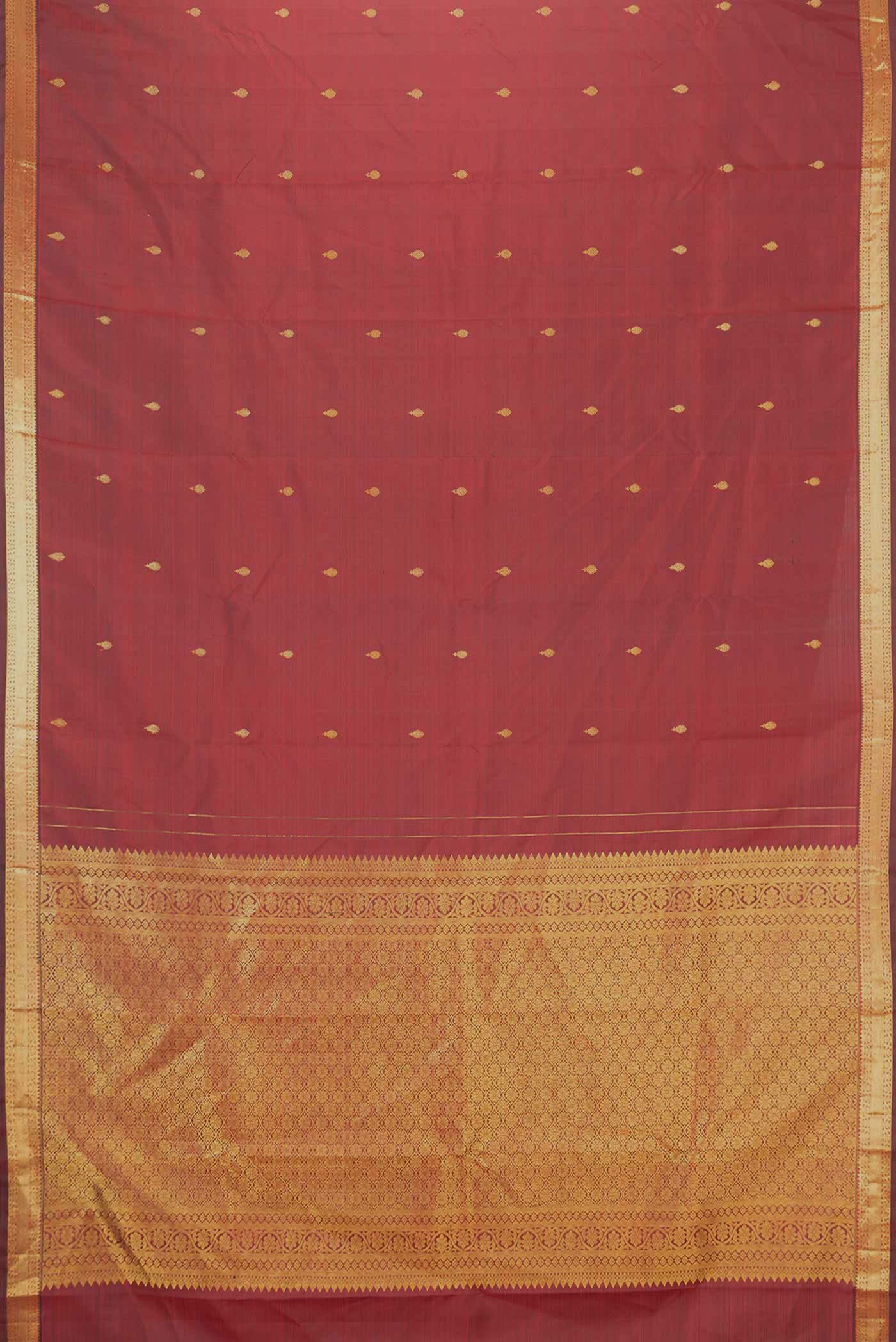 Maroon Dual Tone Kanchipuram Saree - Image 6