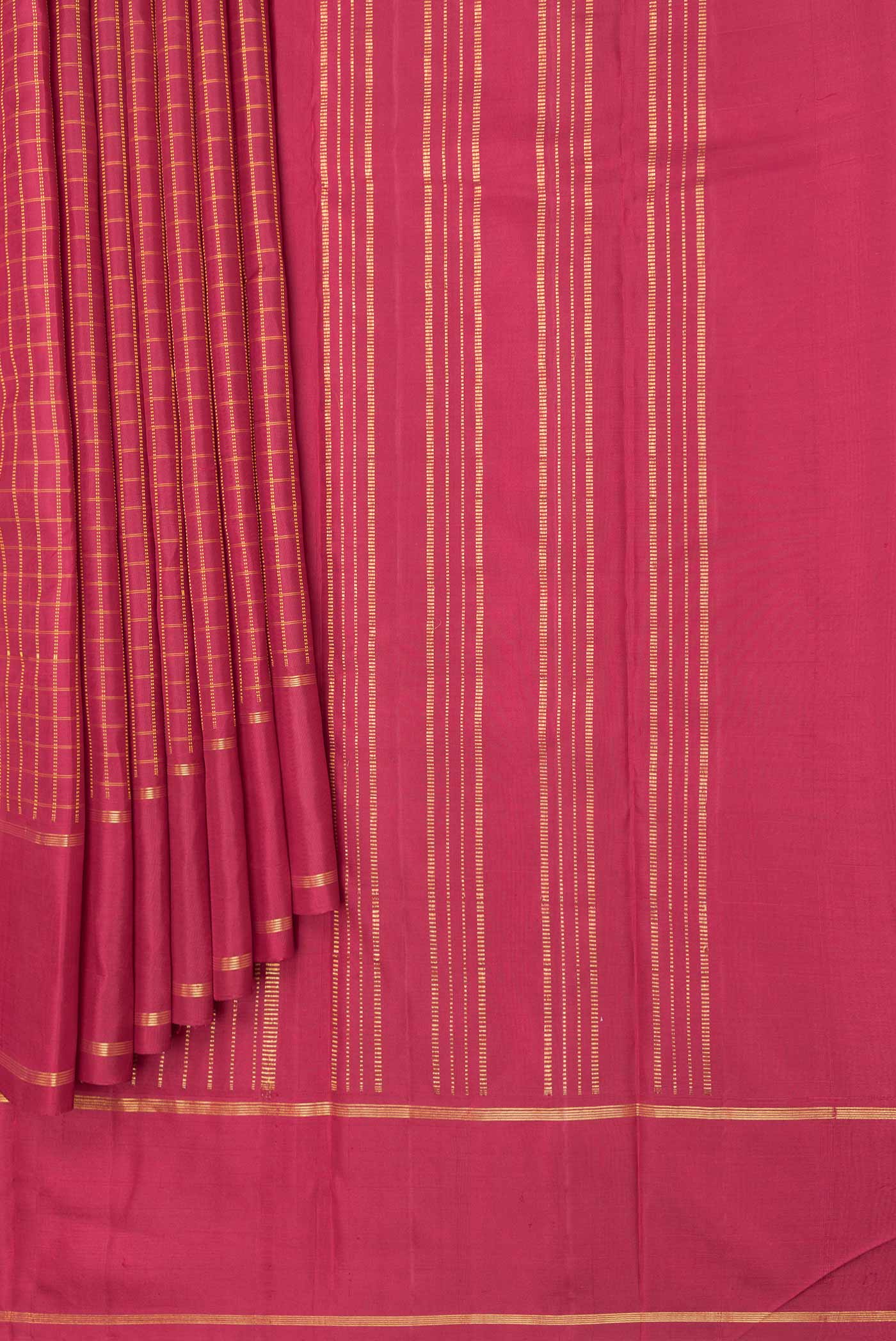 Maroon Dual Tone Kanchipuram Saree - Image 4