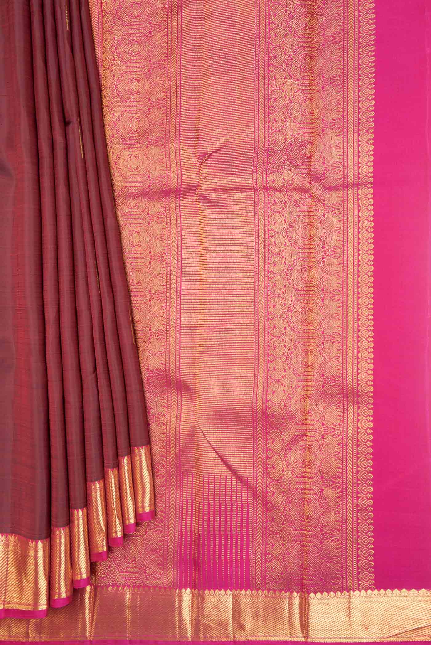 Maroon Dual Tone Kanchipuram Saree - Image 4