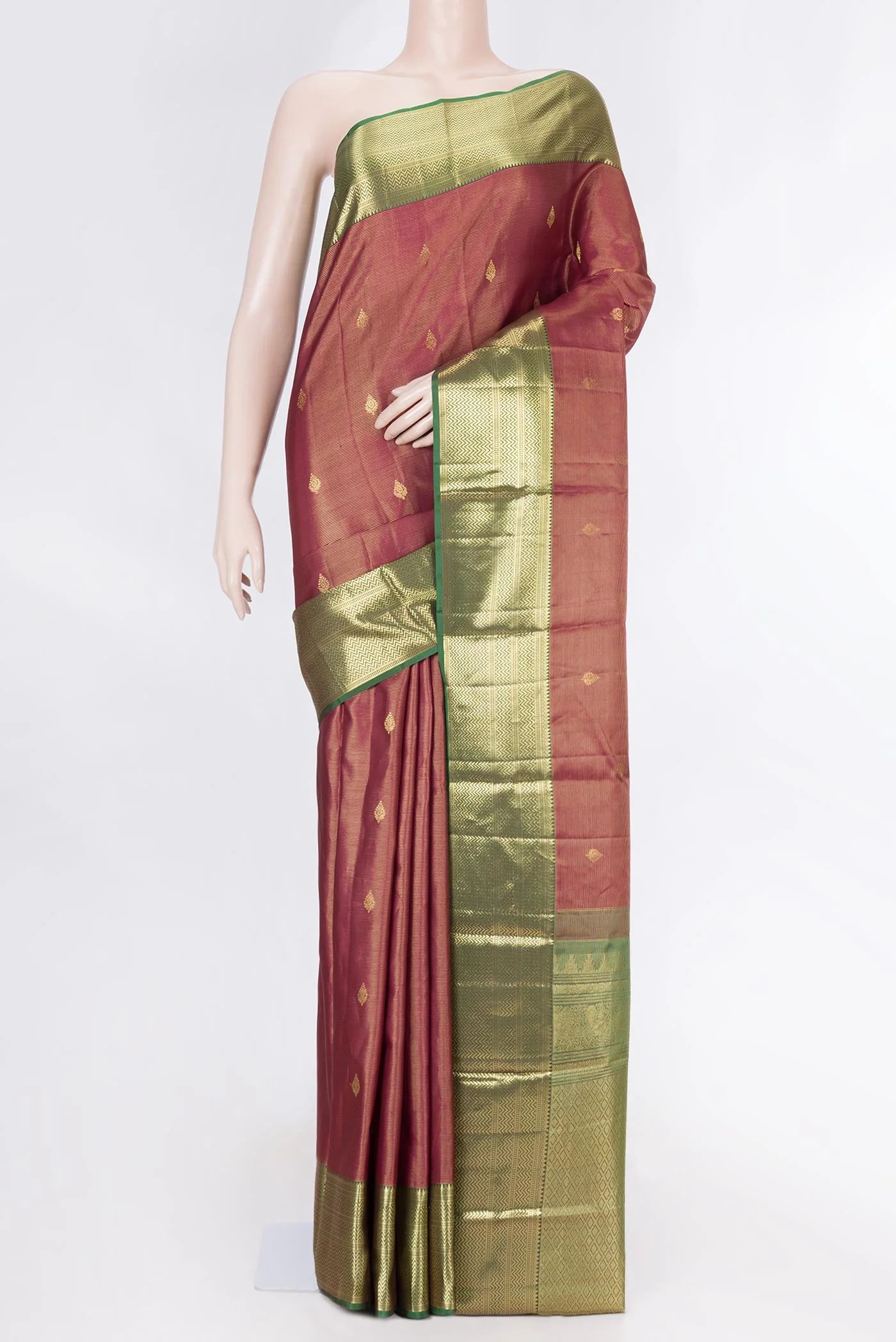 Maroon Dual Tone Kanchipuram Saree