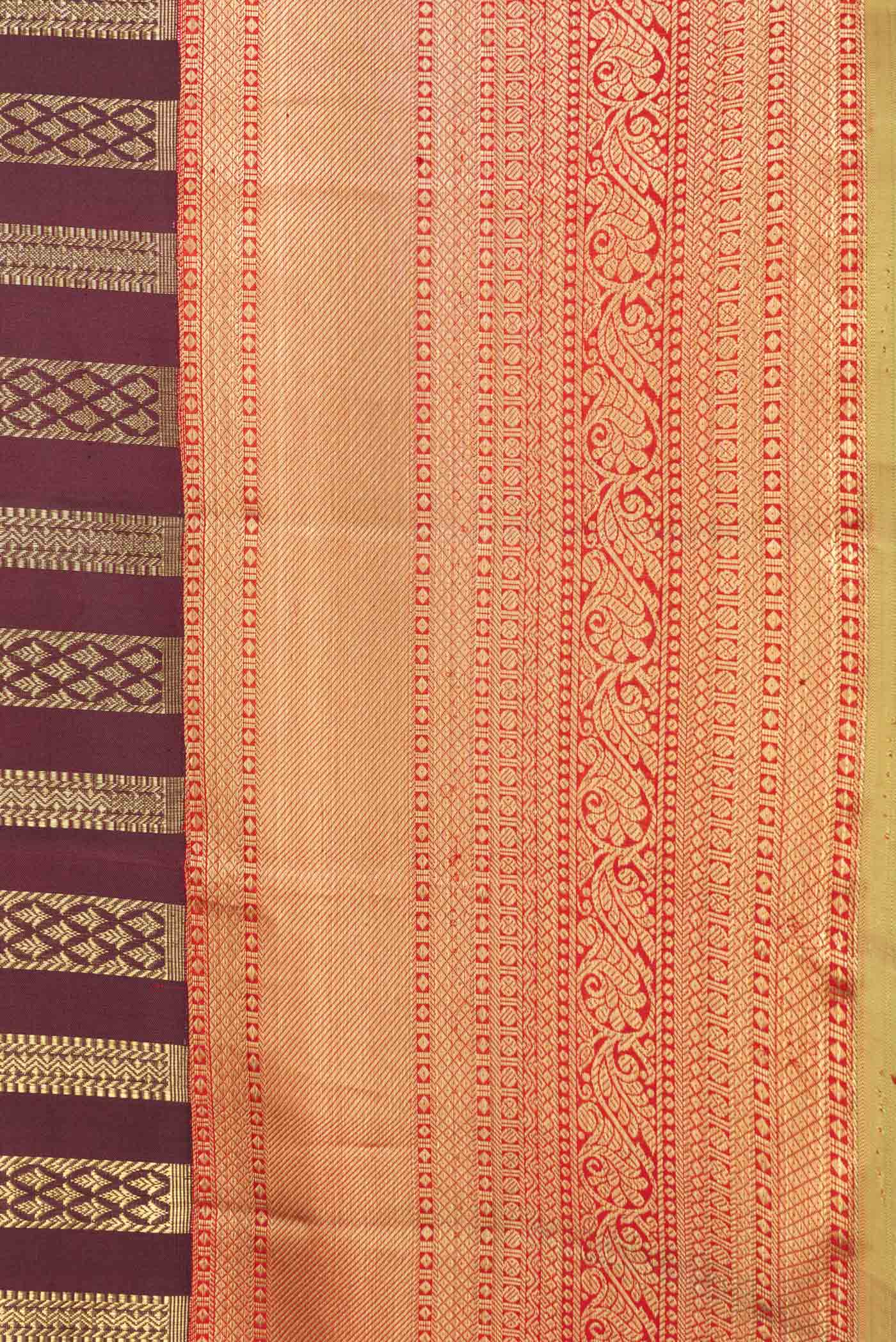 Maroon Dual Tone Kanjivaram Saree - Image 3