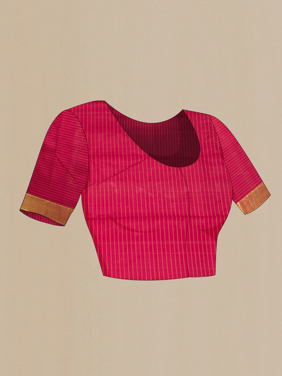 Maroon Dual Tone Kanchipuram Saree - Image 5