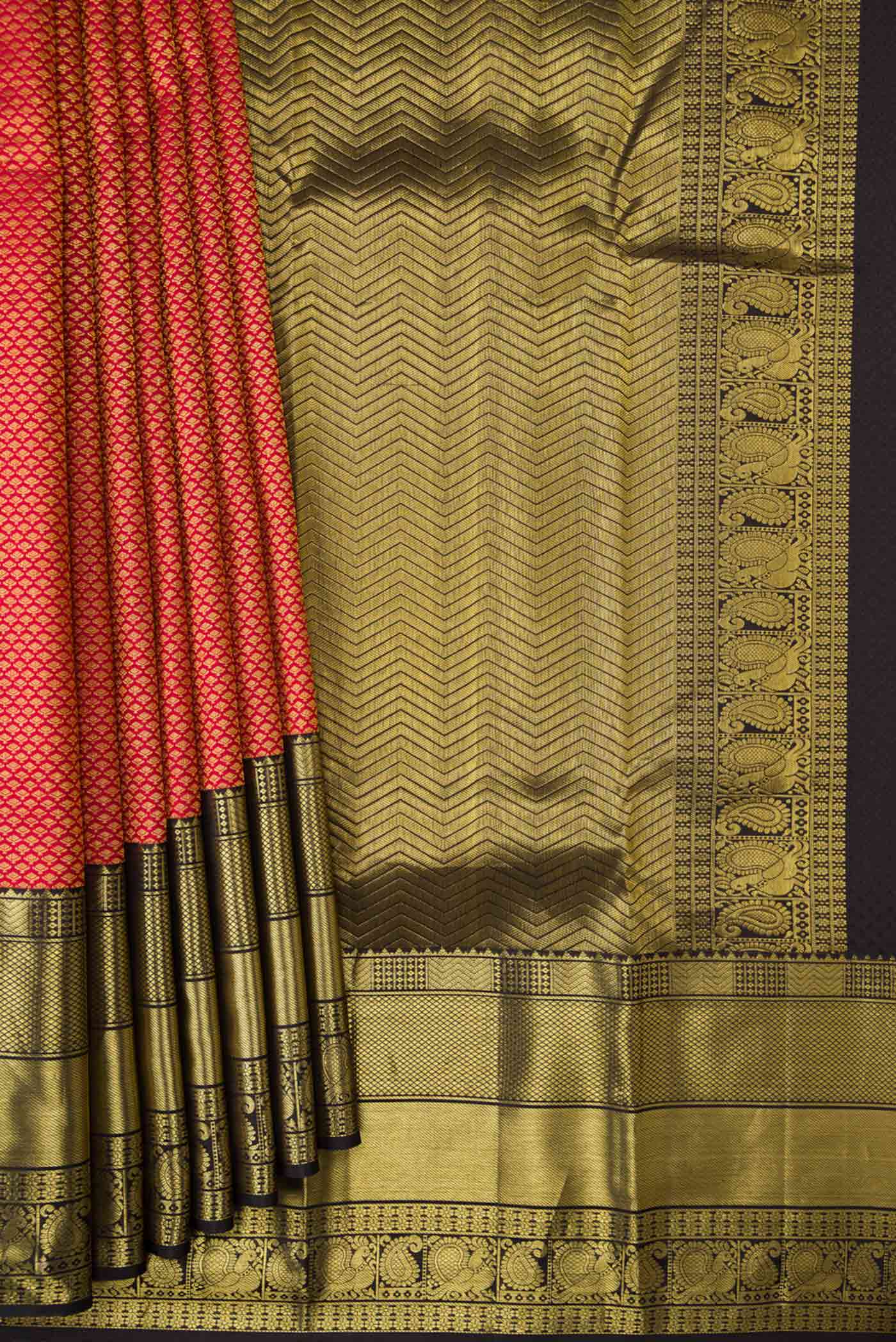Red Kanchipuram Silk Saree - Image 4