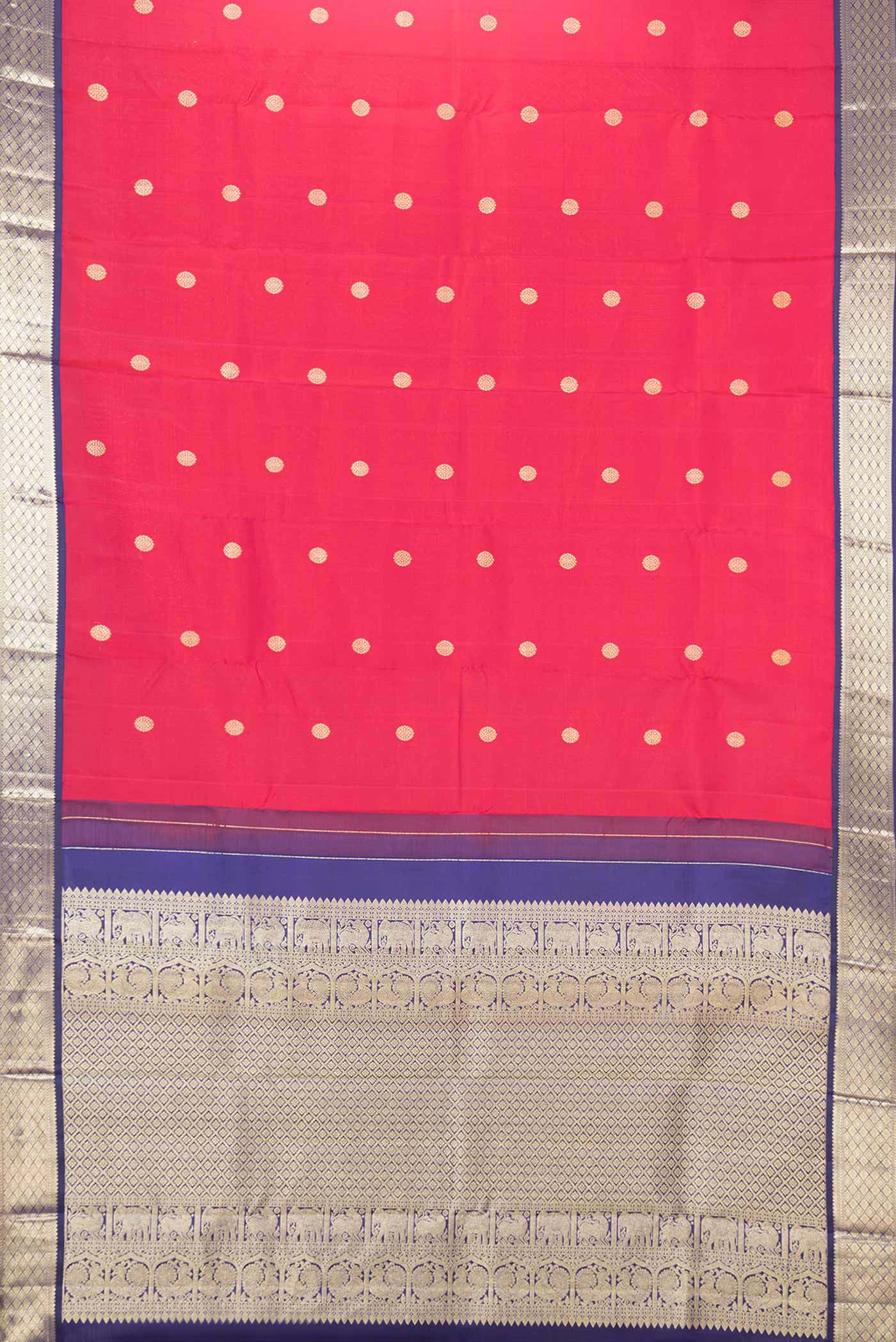 Maroon Dual Tone Kanjivaram Saree - Image 6