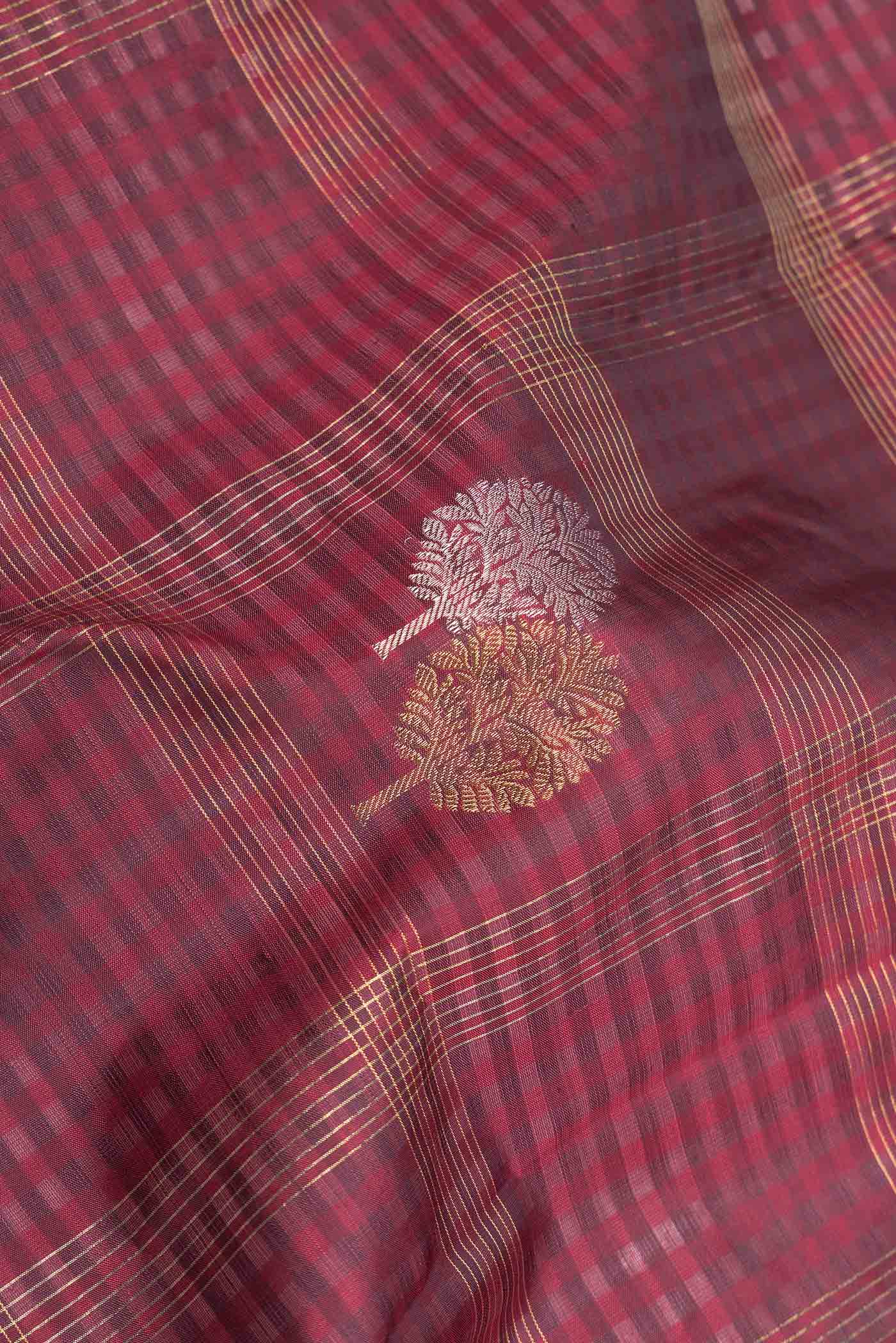 Maroon Dual Tone Kanchipuram Saree - Image 2