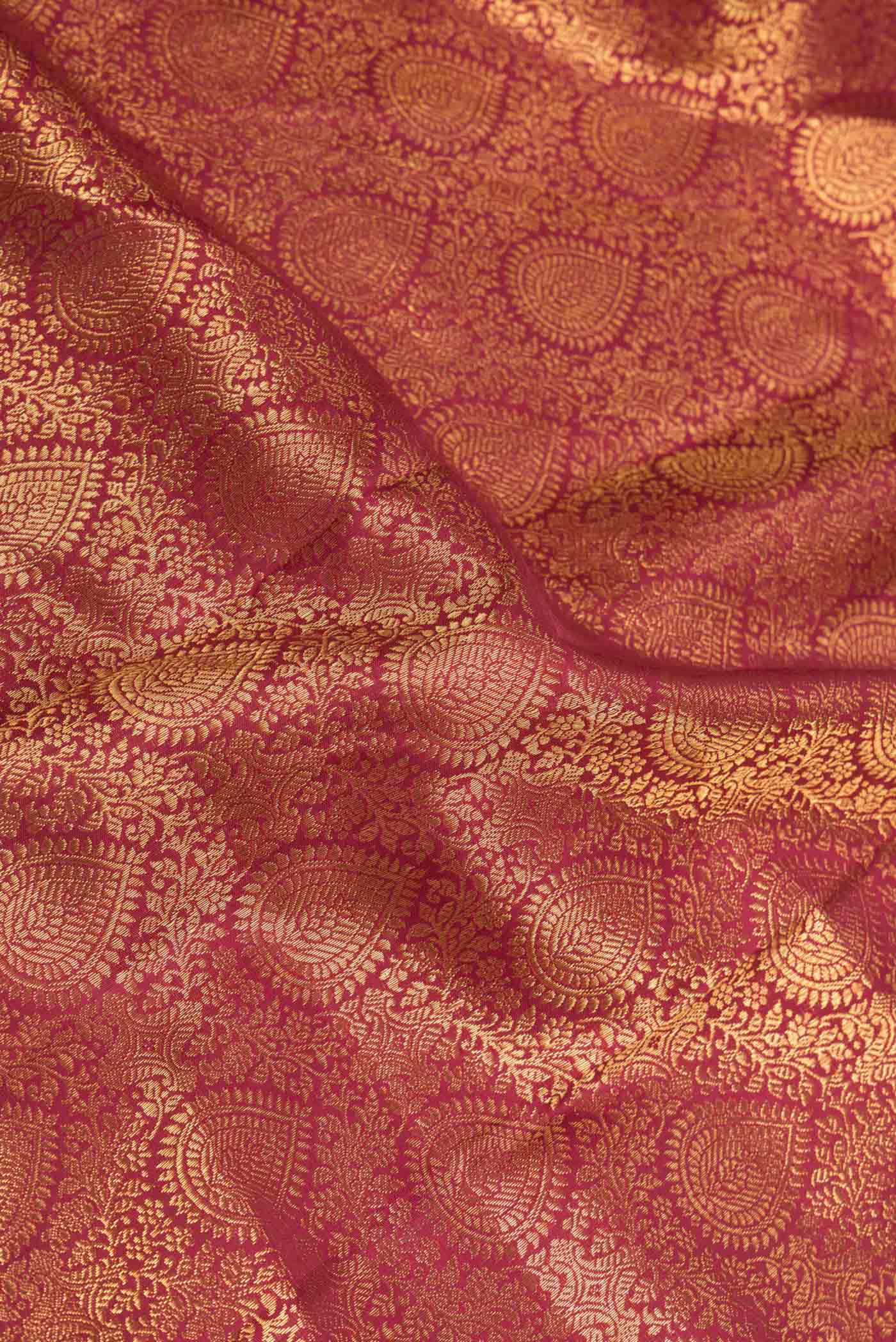 Maroon Dual Tone Kanchipuram Saree - Image 2