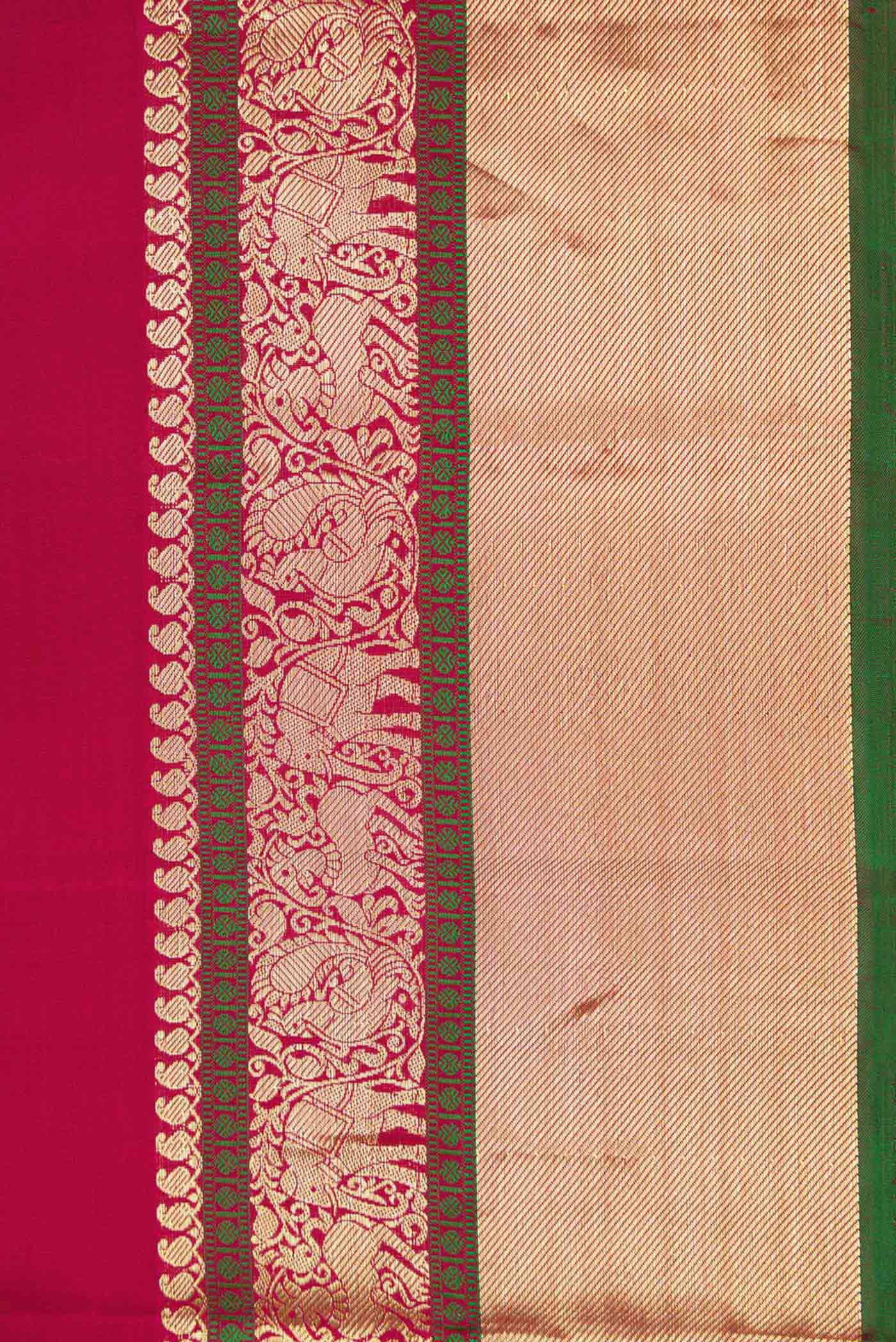 Dark Pink Kanchipuram Silk Saree - Image 3