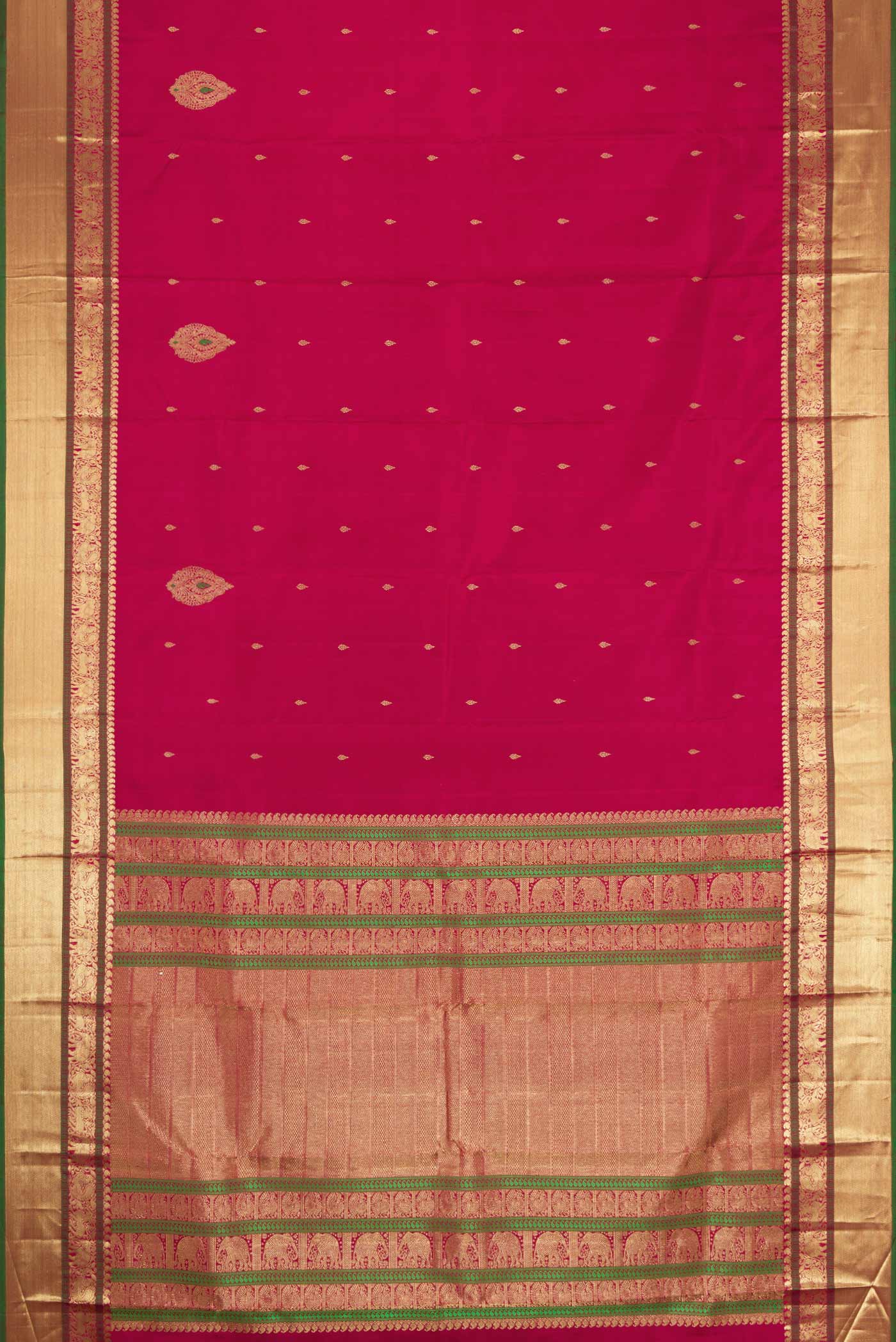 Dark Pink Kanchipuram Silk Saree - Image 6