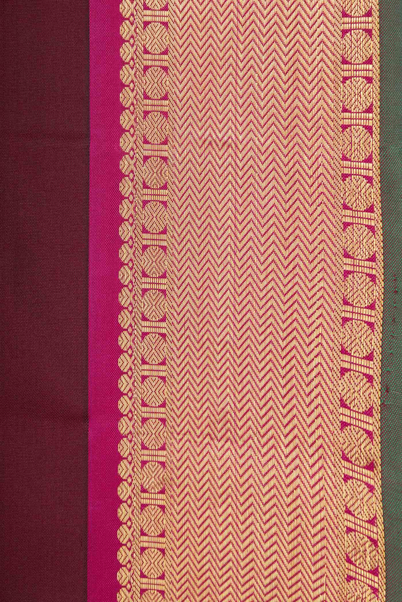 Maroon Dual Tone Kanchipuram Silk Saree - Image 3